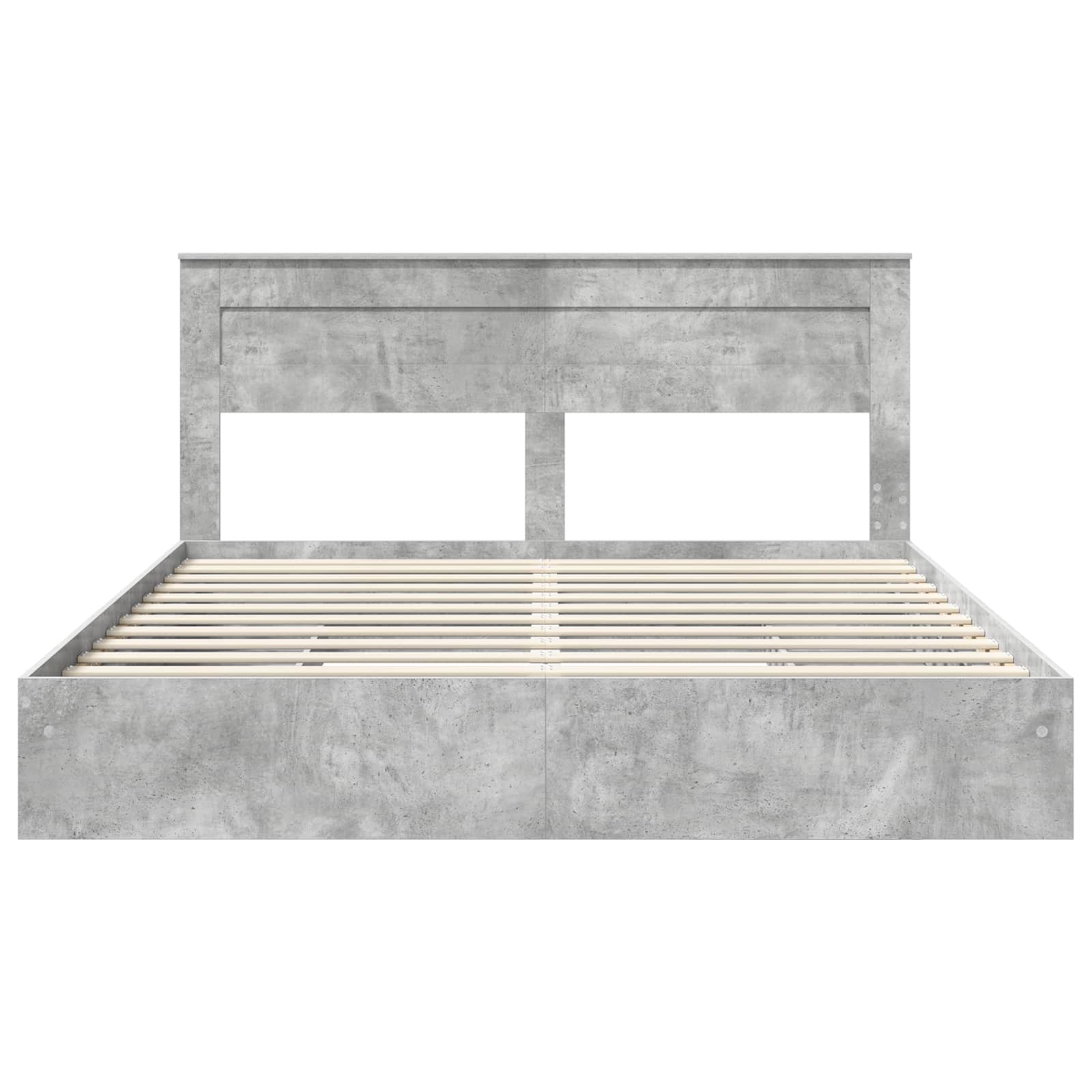 Lit de Rangement Gris béton 200 x 200 cm Bois d'ingénierie
