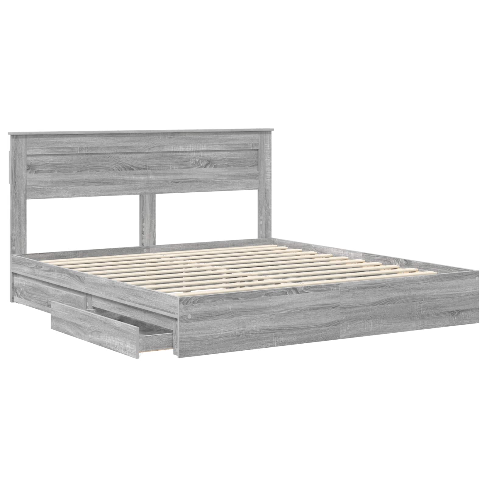 Lit de Rangement Gris Sonoma 200 x 200 cm Bois d'ingénierie - XIOS