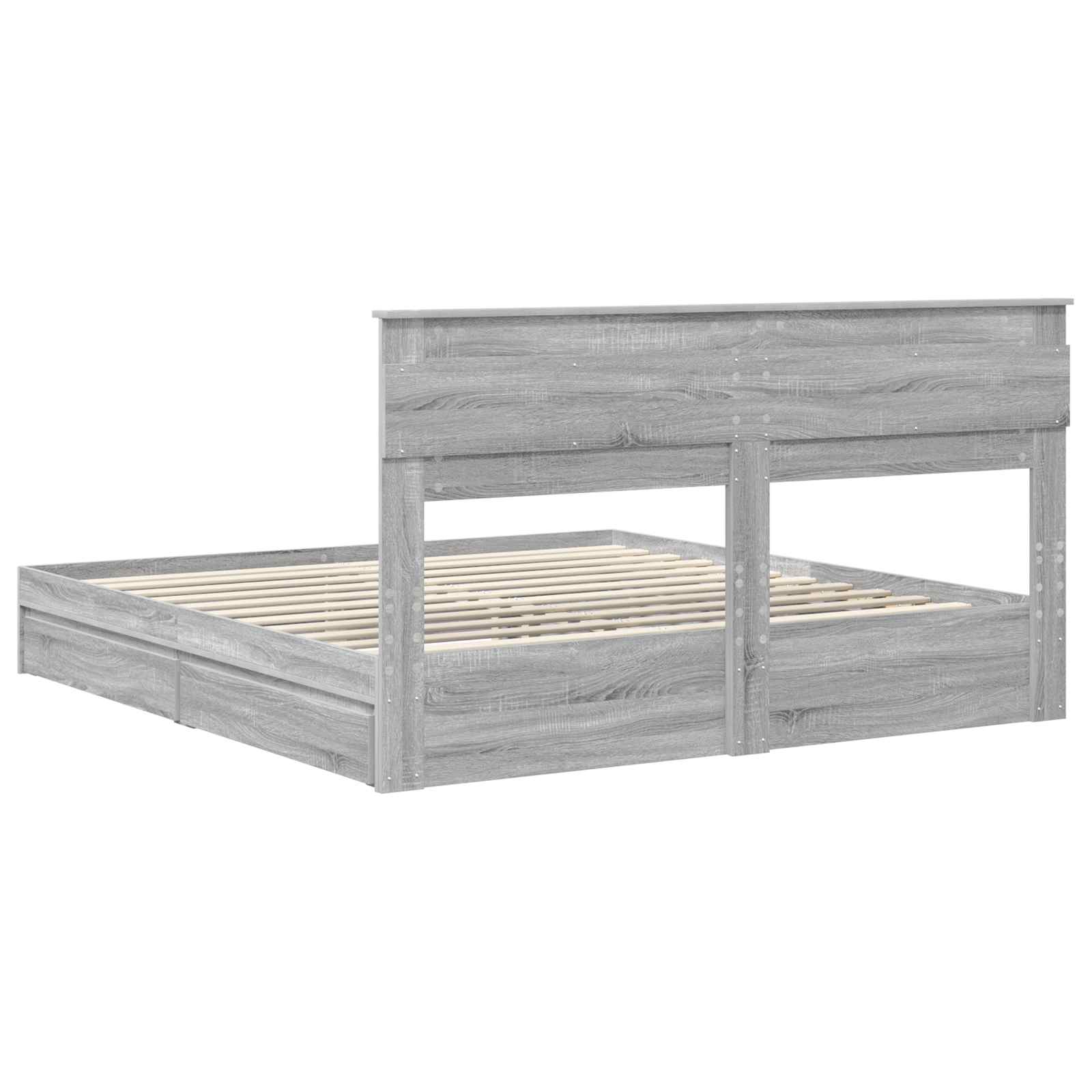 Lit de Rangement Gris Sonoma 200 x 200 cm Bois d'ingénierie - XIOS