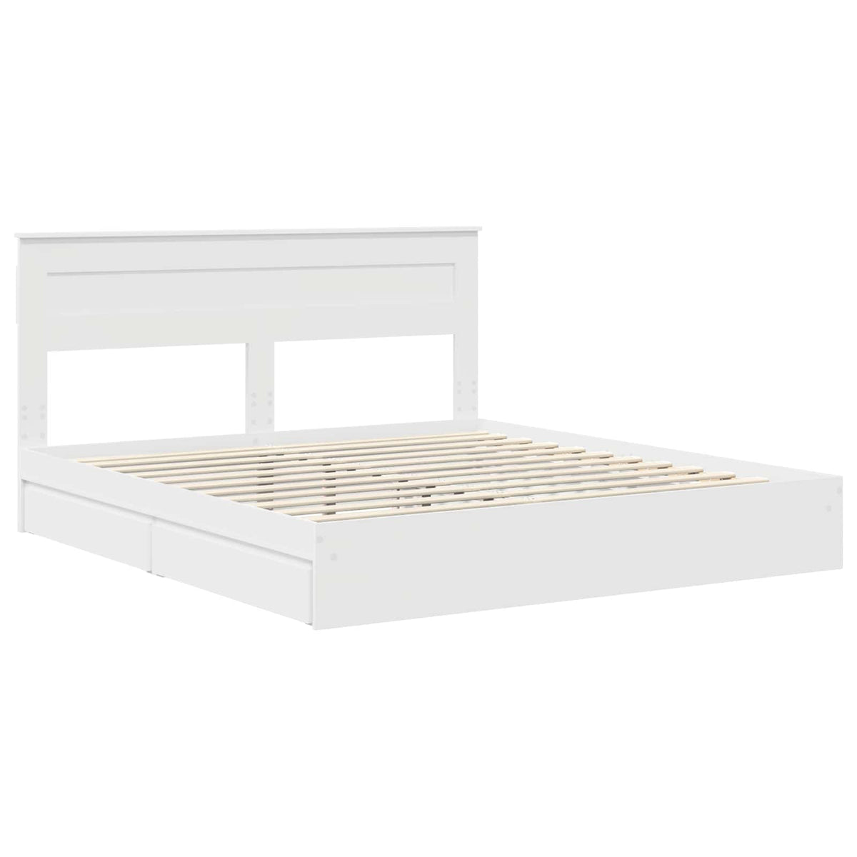 Lit de Rangement Blanc 180 x 200 cm Bois d'ingénierie