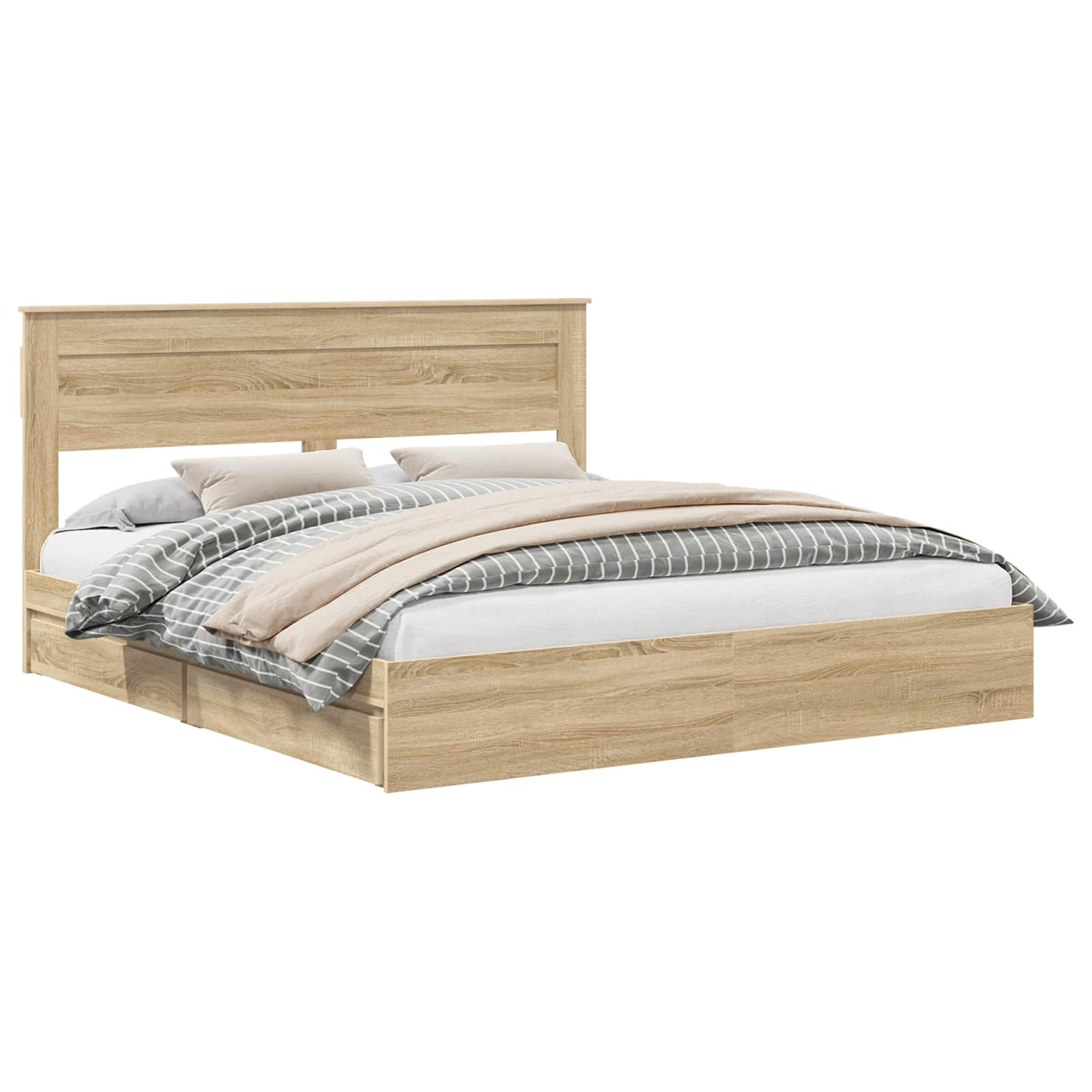 Lit de Rangement Chêne Sonoma 180 x 200 cm Bois d'ingénierie - XIOS