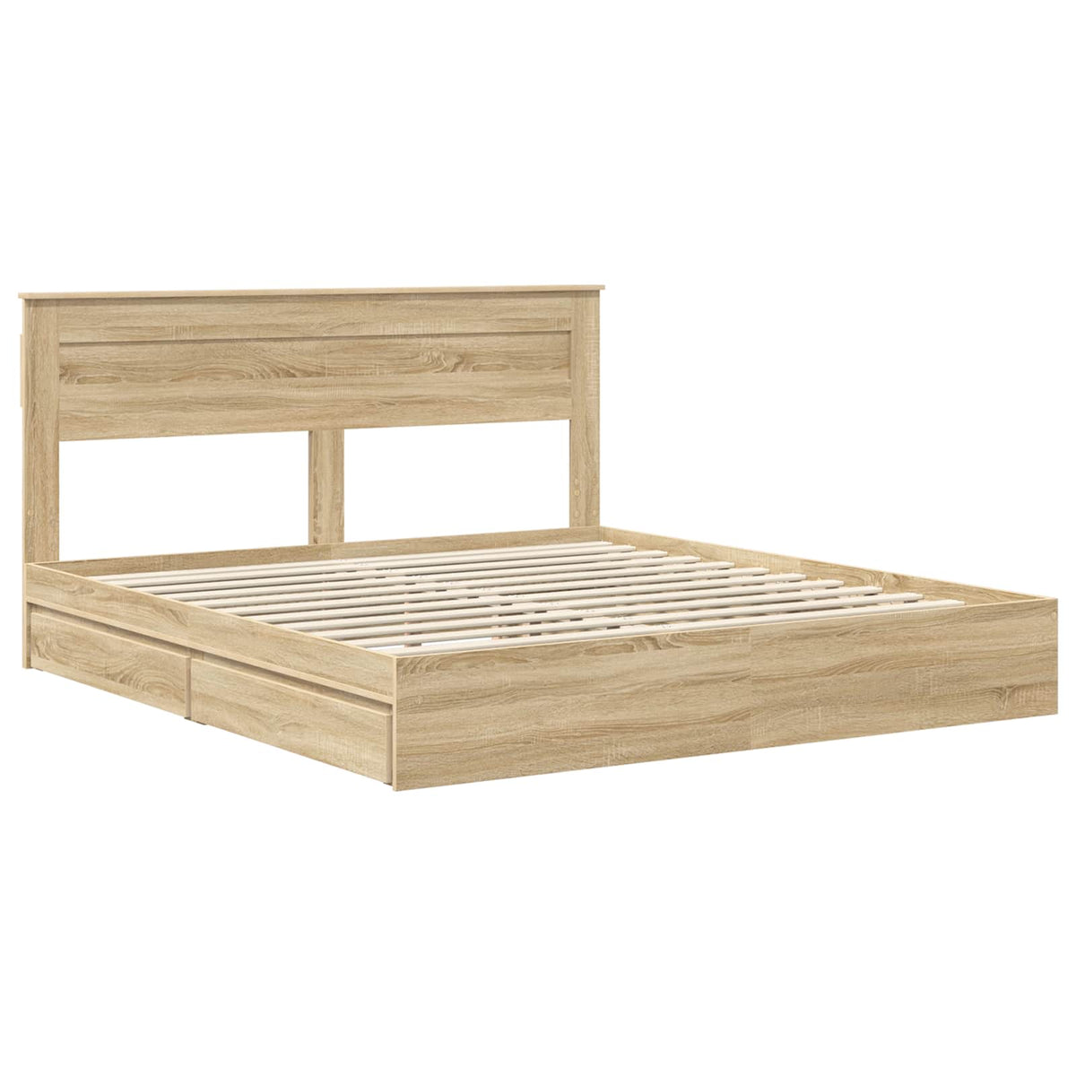 Lit de Rangement Chêne Sonoma 180 x 200 cm Bois d'ingénierie