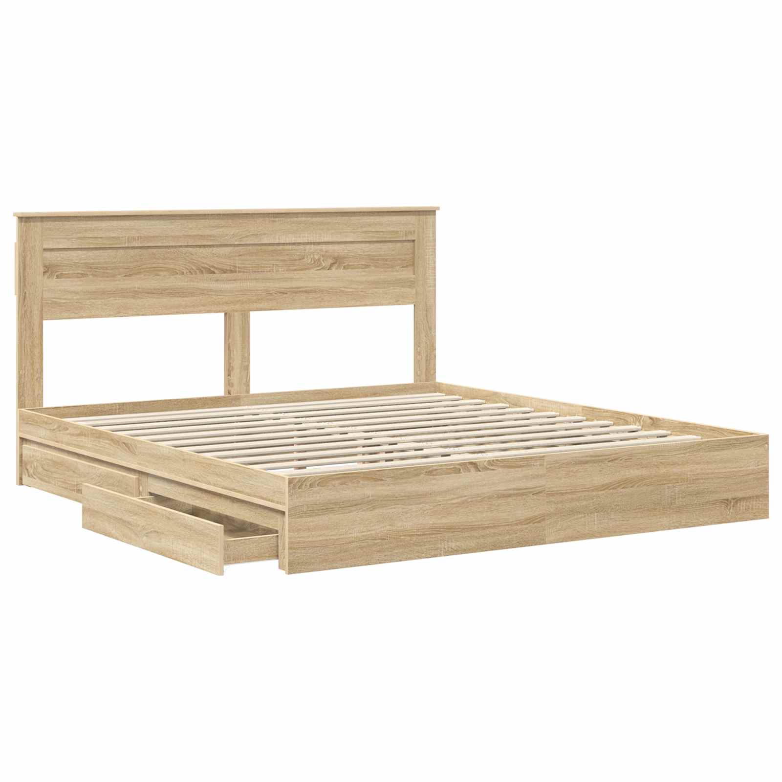 Lit de Rangement Chêne Sonoma 180 x 200 cm Bois d'ingénierie - XIOS
