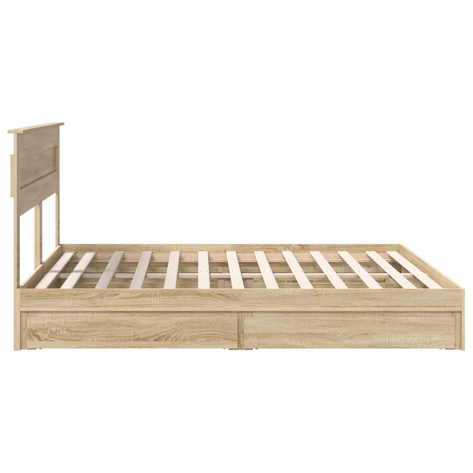 Lit de Rangement Chêne Sonoma 180 x 200 cm Bois d'ingénierie - XIOS
