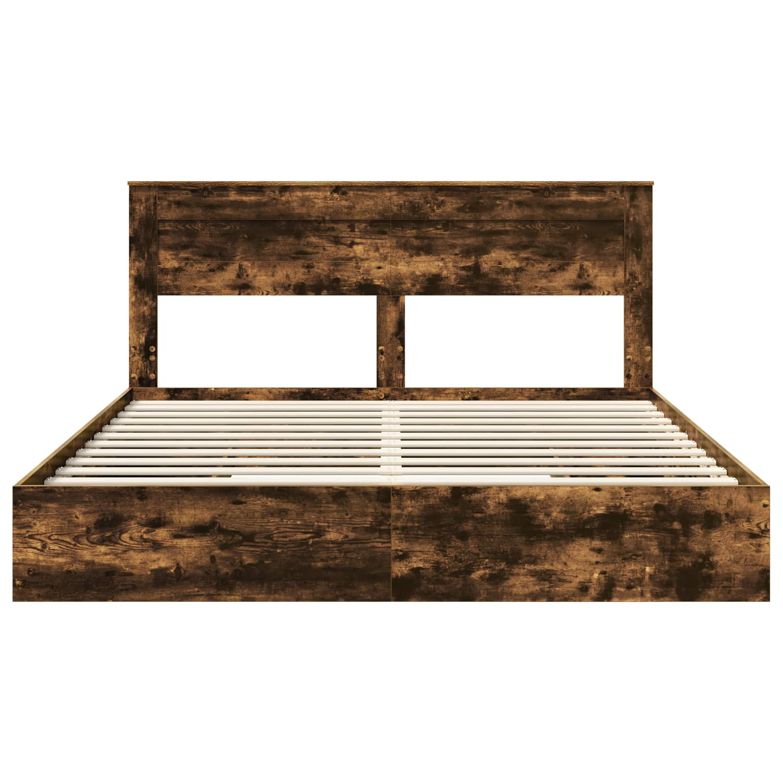 Lit de Rangement Chêne fumé 180 x 200 cm Bois d'ingénierie - XIOS