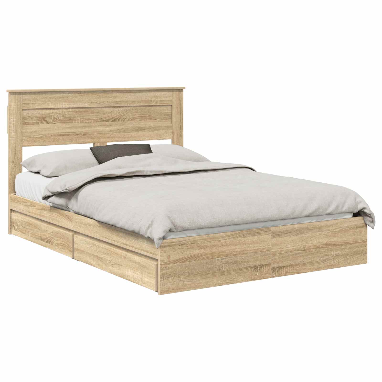Lit de Rangement Chêne Sonoma 160 x 200 cm Bois d'ingénierie