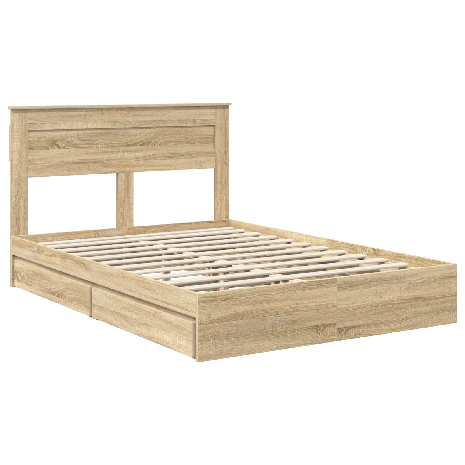 Lit de Rangement Chêne Sonoma 160 x 200 cm Bois d'ingénierie - XIOS