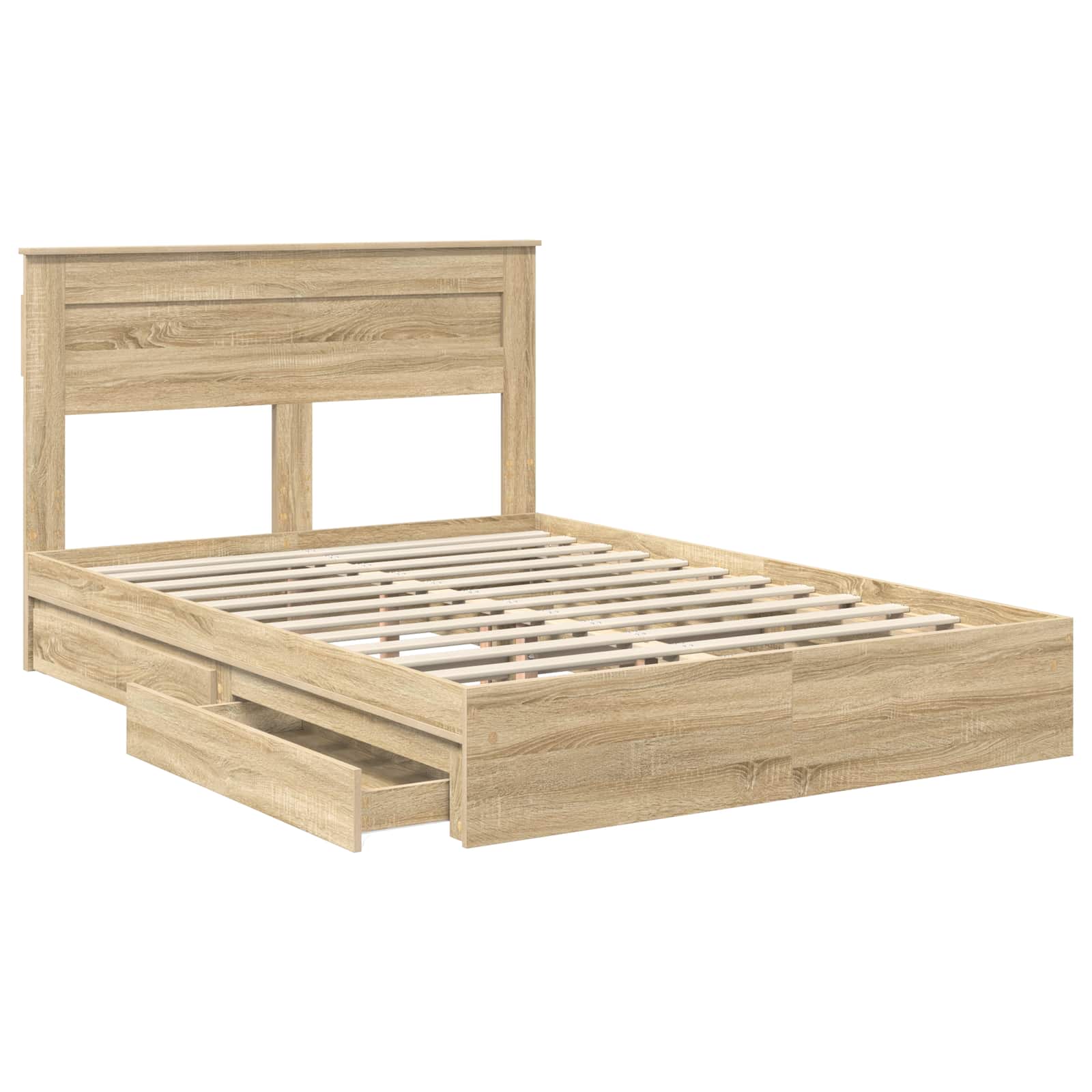 Lit de Rangement Chêne Sonoma 160 x 200 cm Bois d'ingénierie - XIOS
