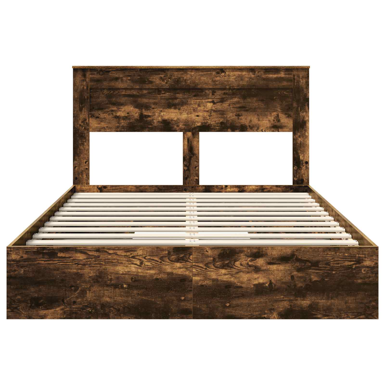 Lit de Rangement Chêne fumé 160 x 200 cm Bois d'ingénierie - XIOS