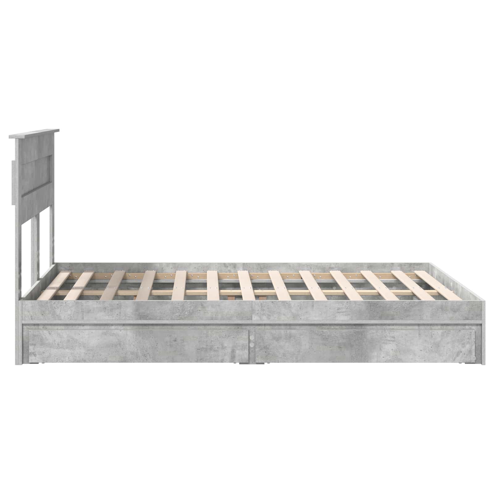 Cadre de lit Gris béton 150 x 200 cm Bois d'ingénierie - XIOS
