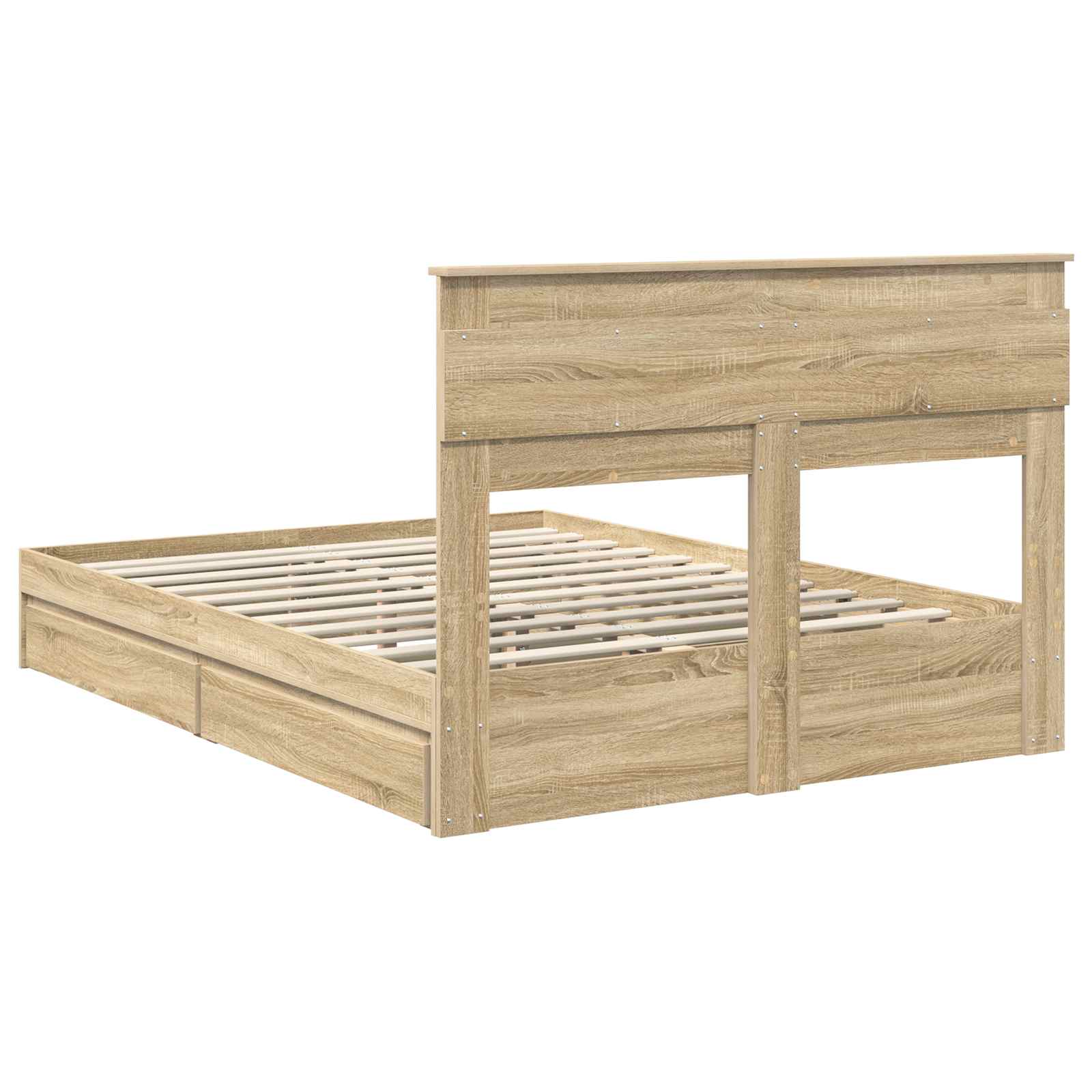 Lit de Rangement Chêne Sonoma 140 x 190 cm Bois d'ingénierie - XIOS