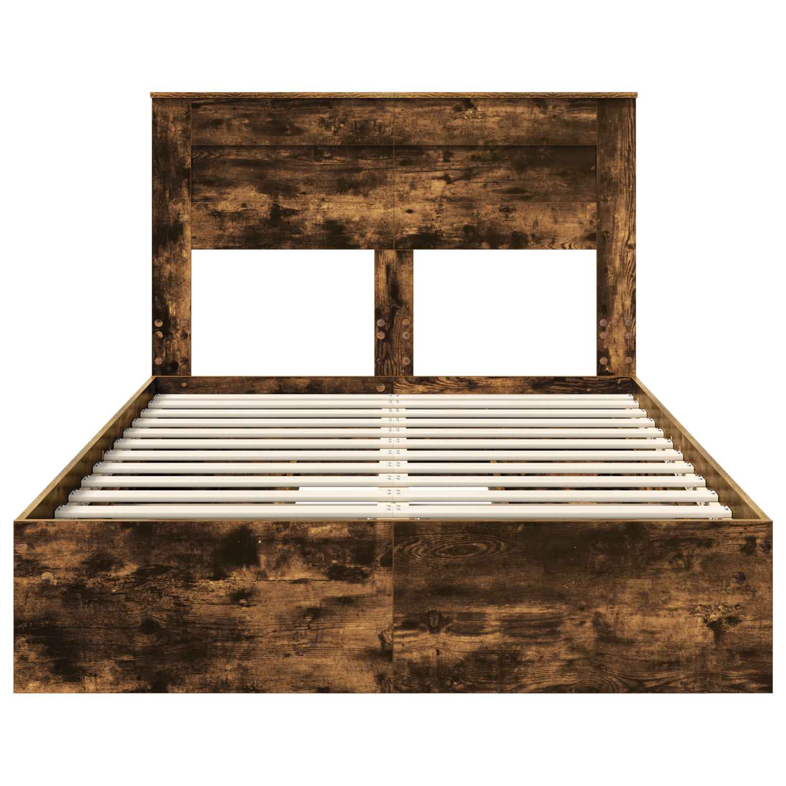 Lit de Rangement Chêne fumé 135 x 190 cm Bois d'ingénierie