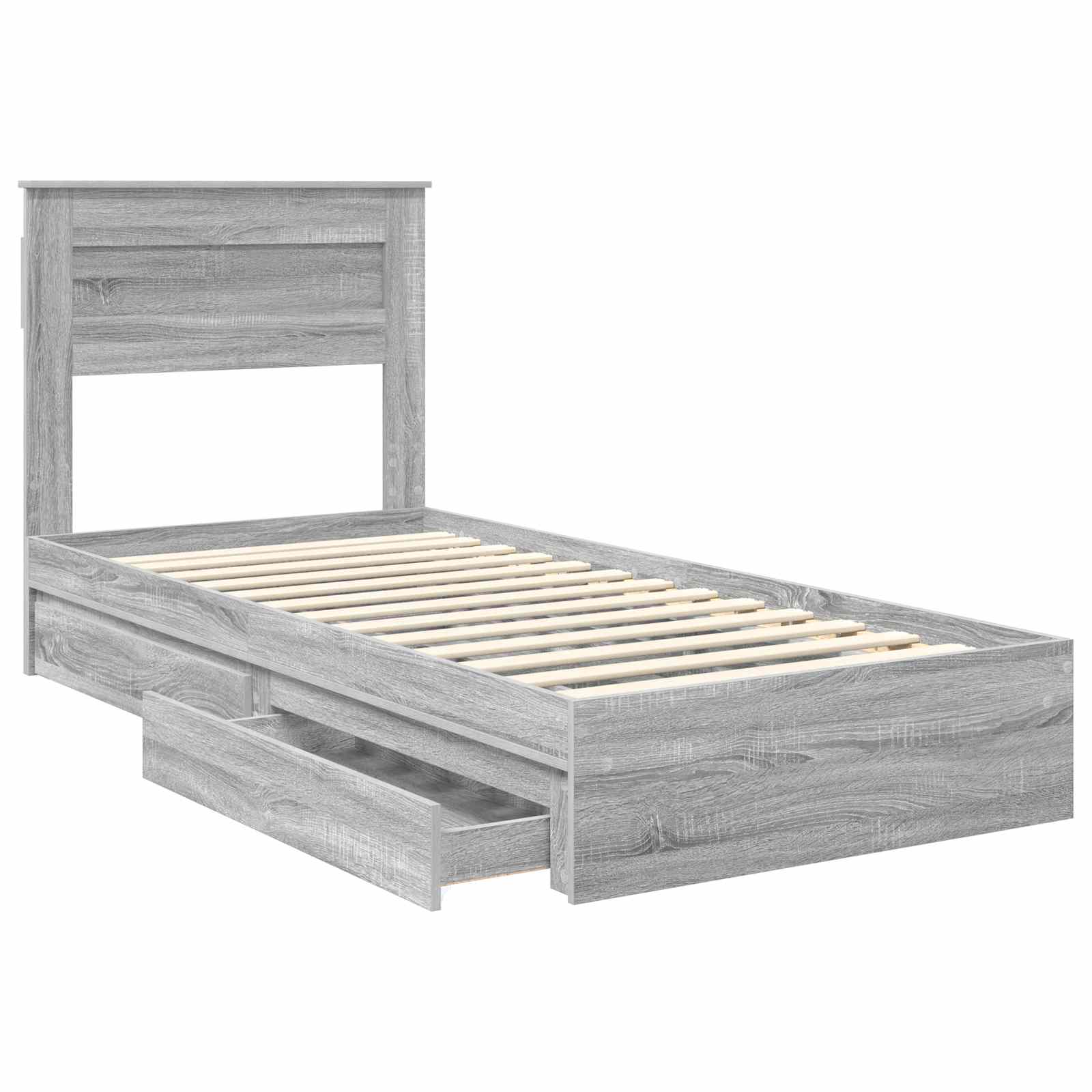 Lit de Rangement Gris Sonoma 100 x 200 cm Bois d'ingénierie - XIOS