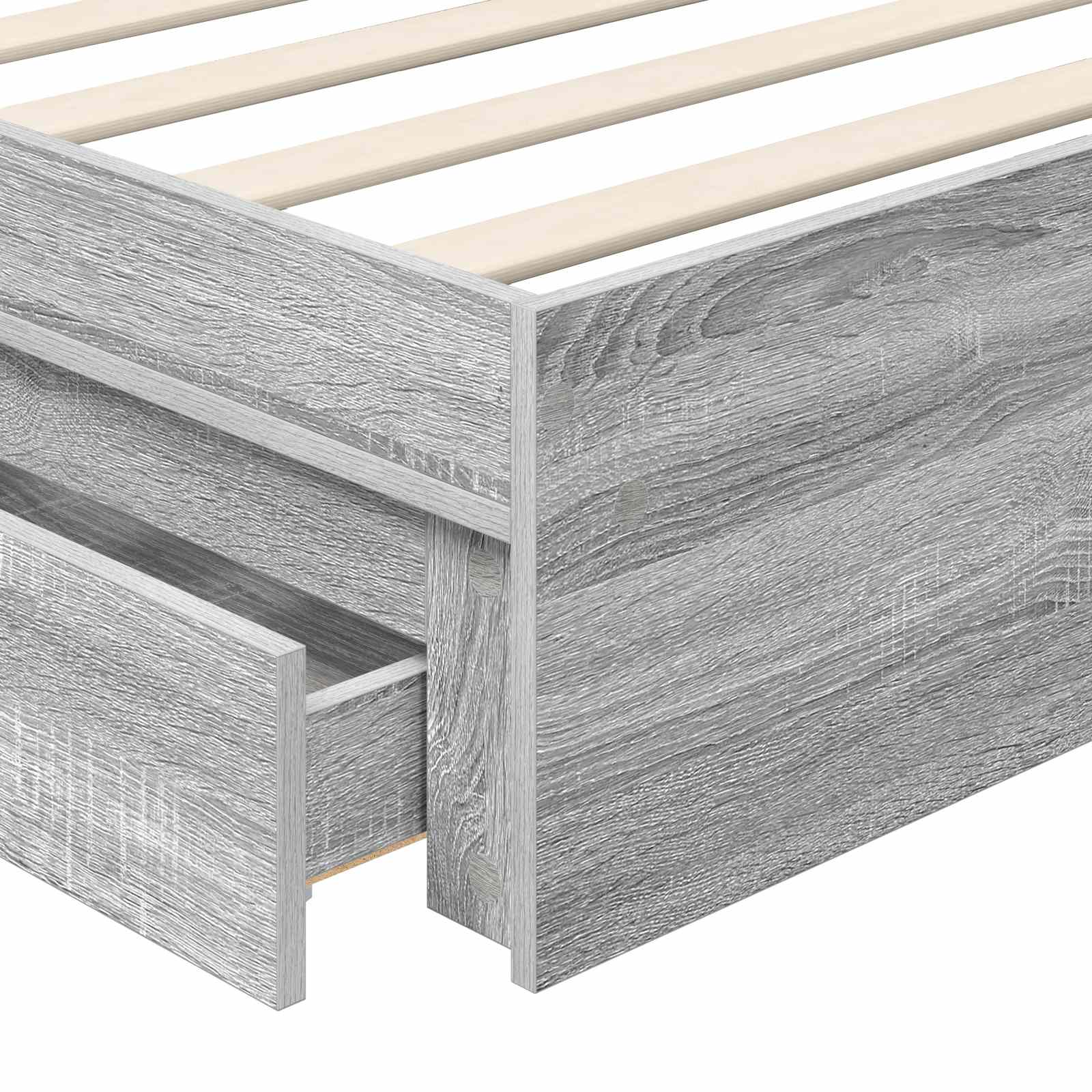 Lit de Rangement Gris Sonoma 90 x 200 cm Bois d'ingénierie - XIOS