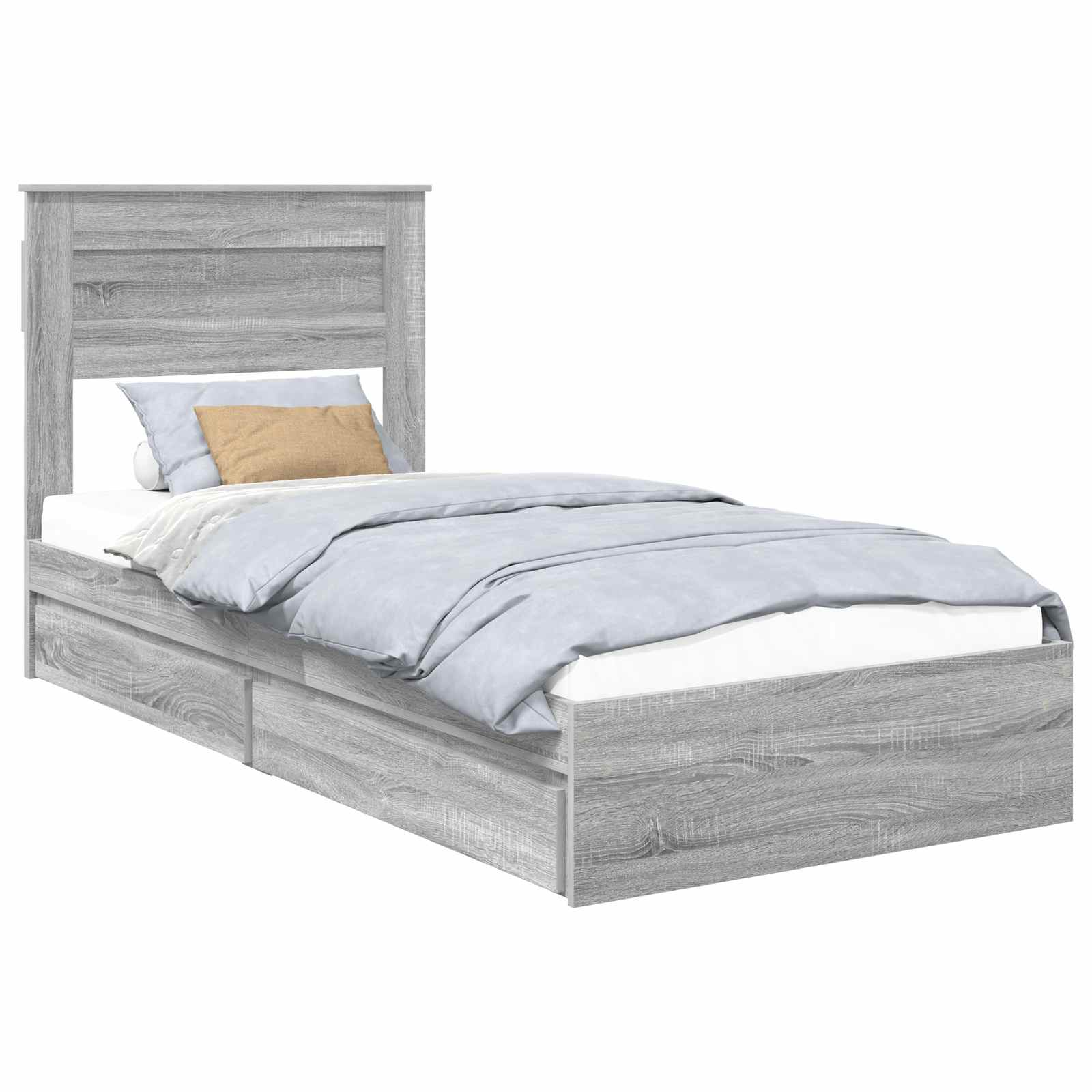Lit de Rangement Gris Sonoma 90 x 200 cm Bois d'ingénierie - XIOS