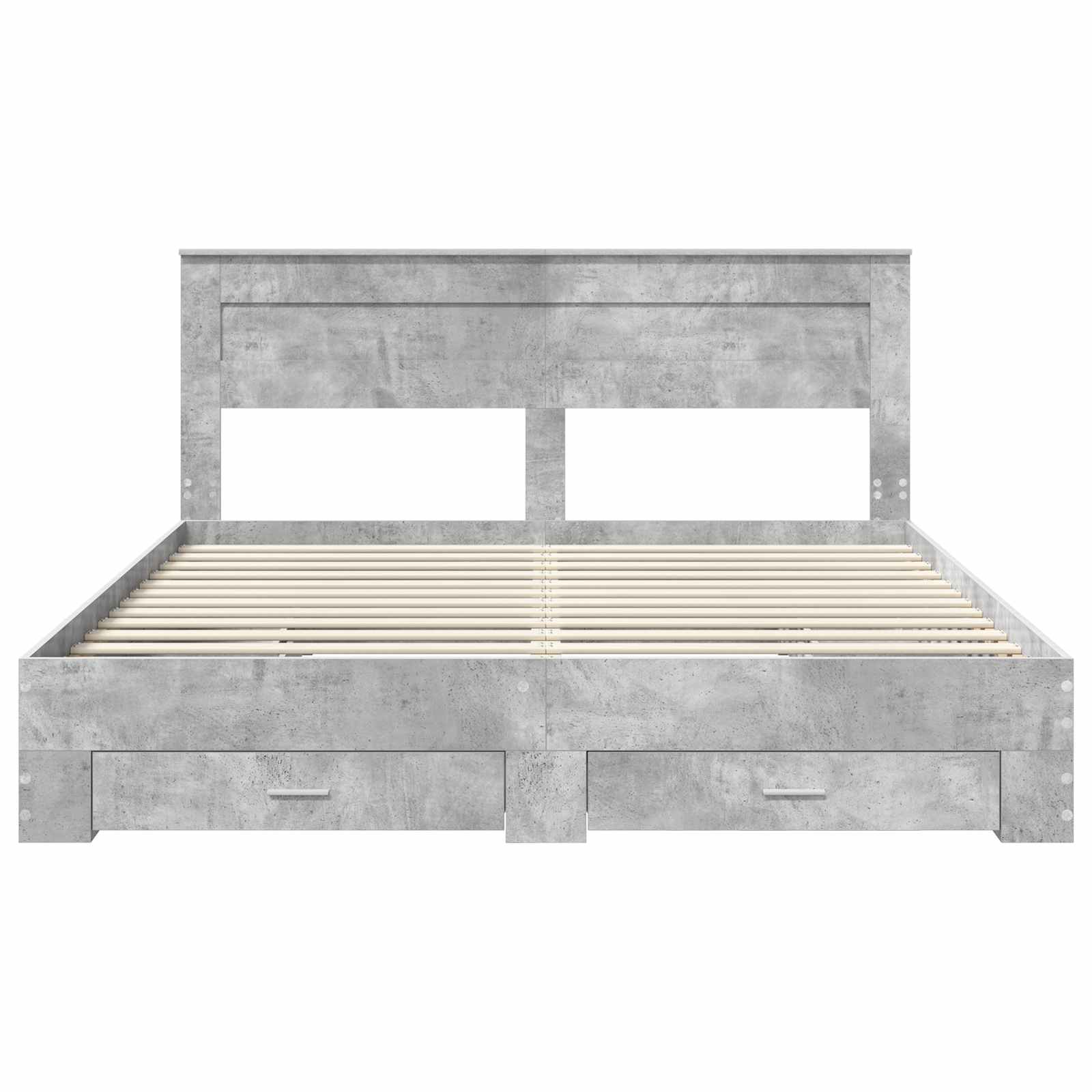 Cadre de lit Gris béton 200 x 200 cm Bois d'ingénierie - XIOS