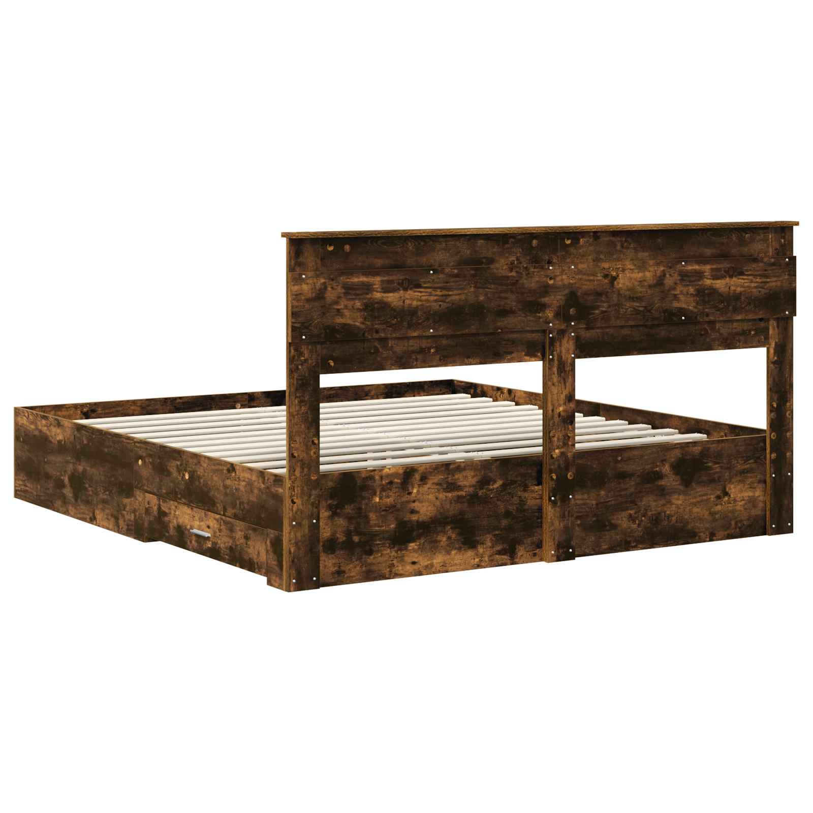 Cadre de lit Chêne fumé 200 x 200 cm Bois d'ingénierie