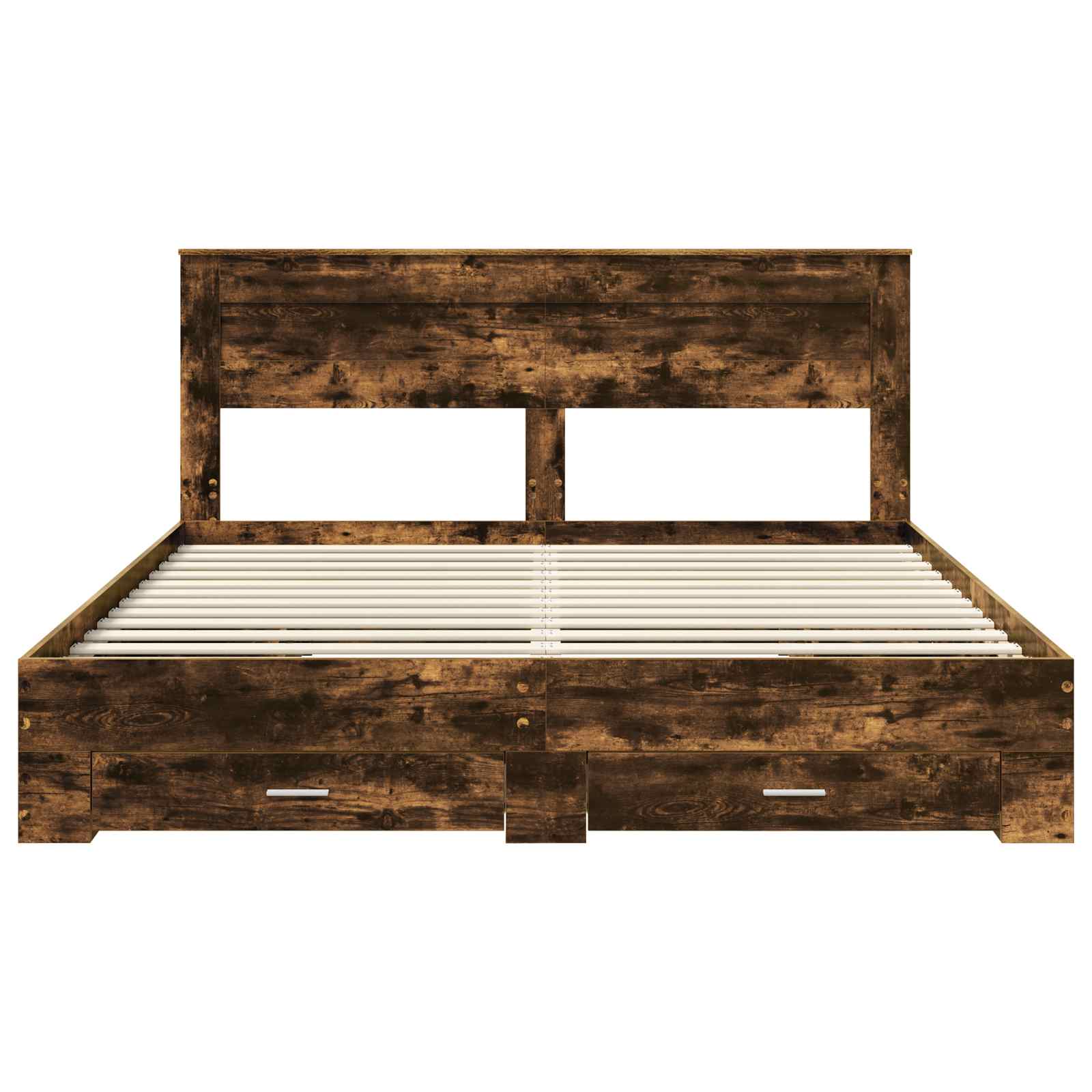 Cadre de lit Chêne fumé 200 x 200 cm Bois d'ingénierie