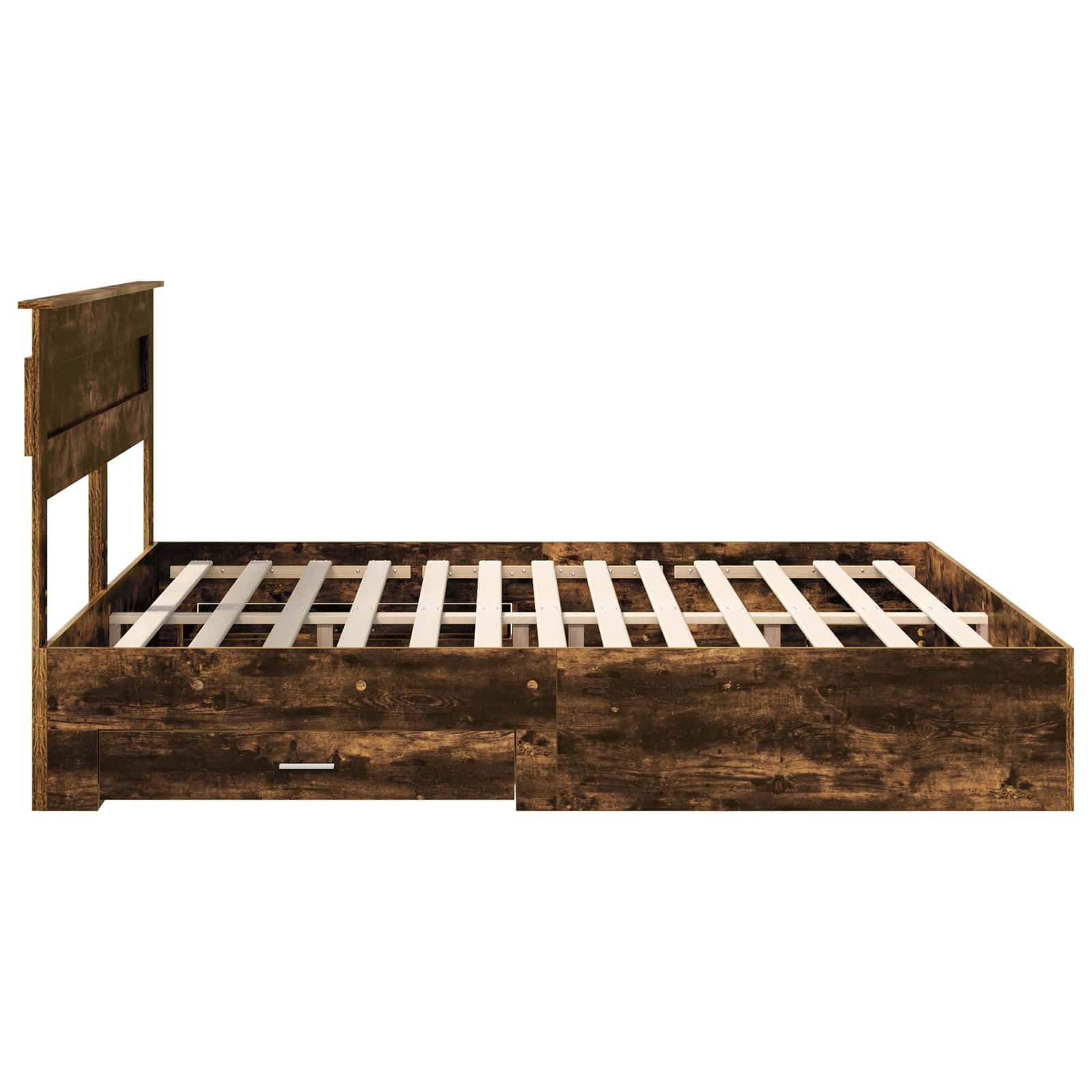 Cadre de lit Chêne fumé 200 x 200 cm Bois d'ingénierie