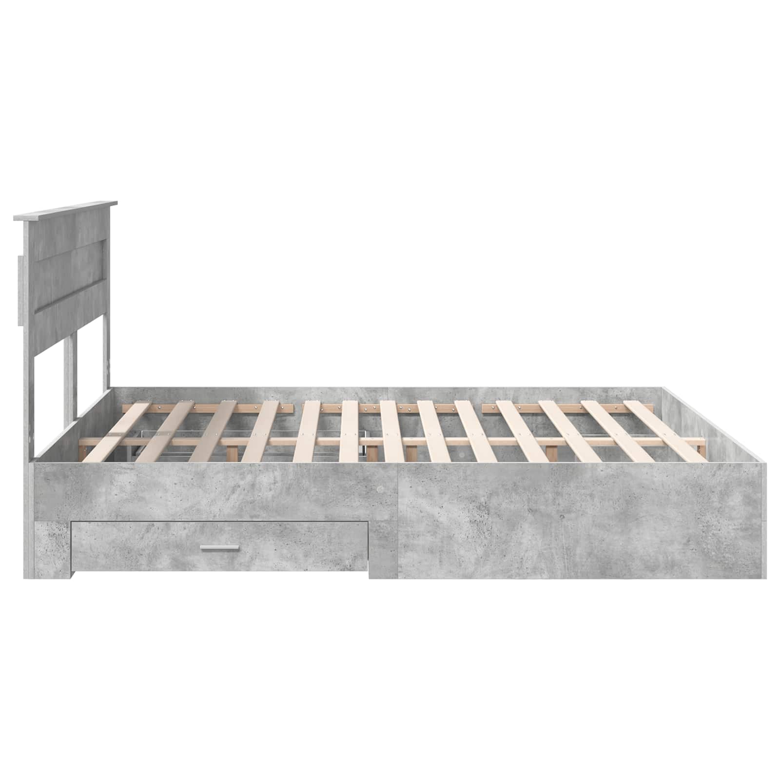 Cadre de lit Gris béton 180 x 200 cm Bois d'ingénierie - XIOS