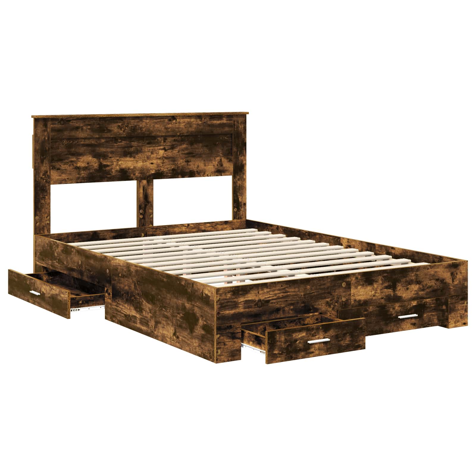 Cadre de lit Chêne fumé 150 x 200 cm Bois d'ingénierie - XIOS