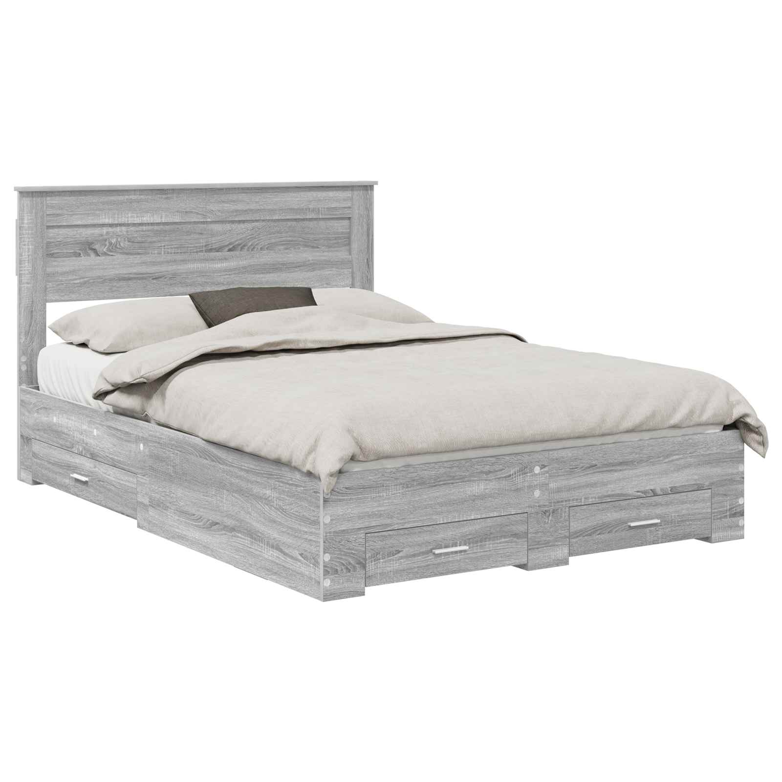 Cadre de lit Gris Sonoma 140 x 190 cm Bois d'ingénierie - XIOS