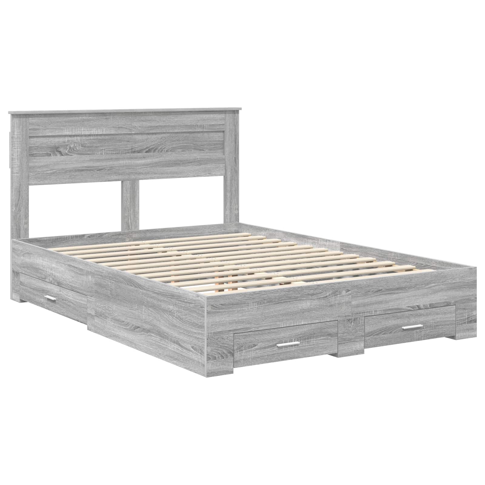 Cadre de lit Gris Sonoma 140 x 190 cm Bois d'ingénierie - XIOS