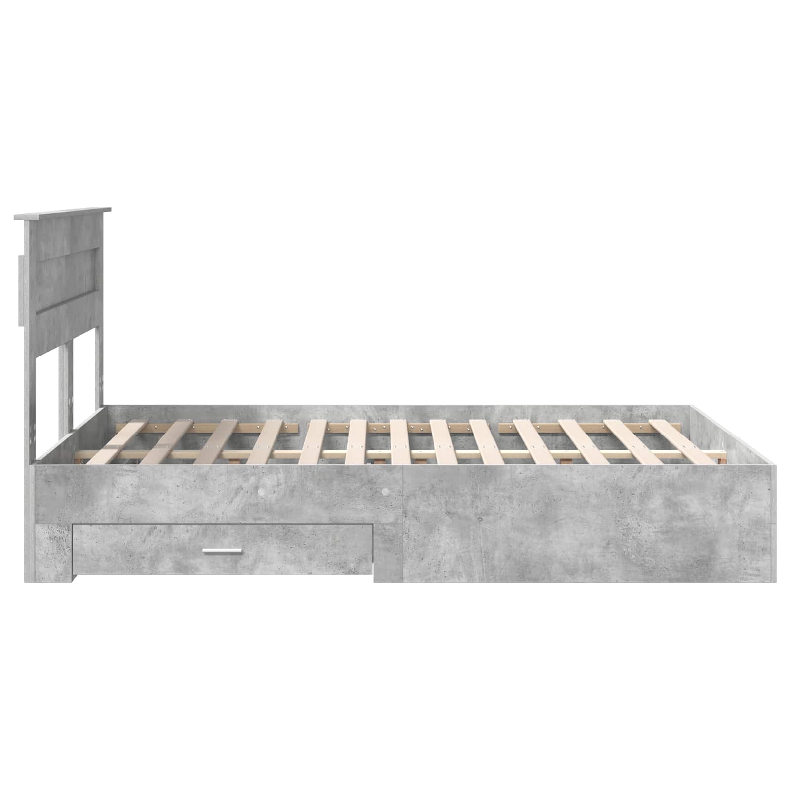 Cadre de lit Gris béton 140 x 200 cm Bois d'ingénierie - XIOS