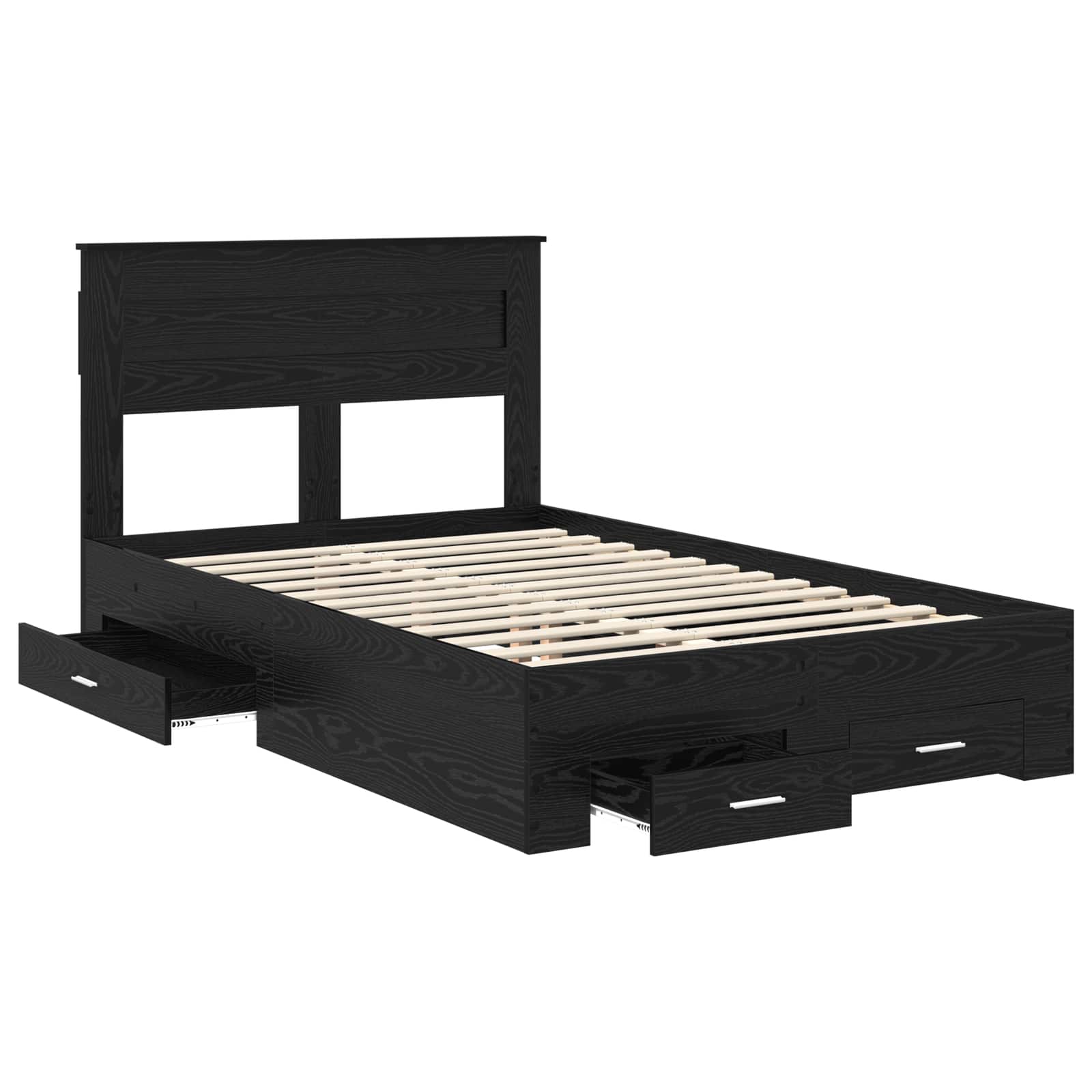 Cadre de lit Chêne noir 135 x 190 cm Bois d'ingénierie - XIOS