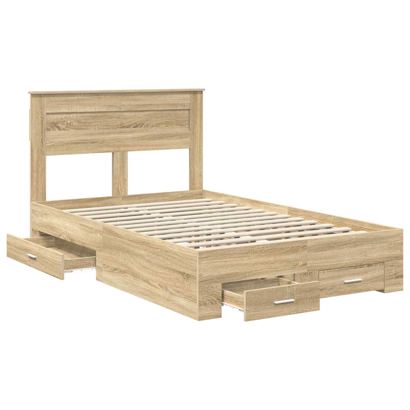 Cadre de lit Chêne Sonoma 135 x 190 cm Bois d'ingénierie - XIOS