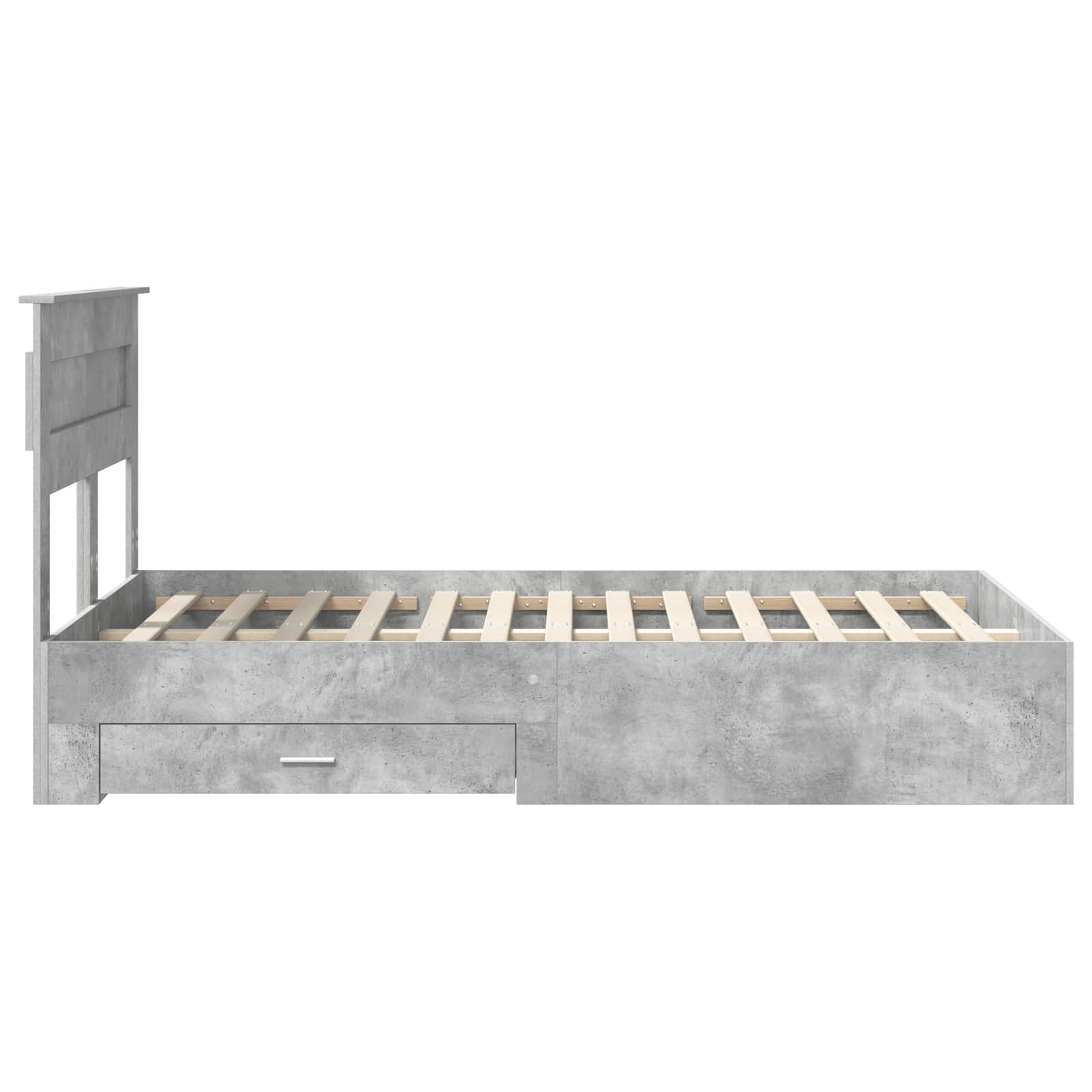Cadre de lit Gris béton 135 x 190 cm Bois d'ingénierie - XIOS