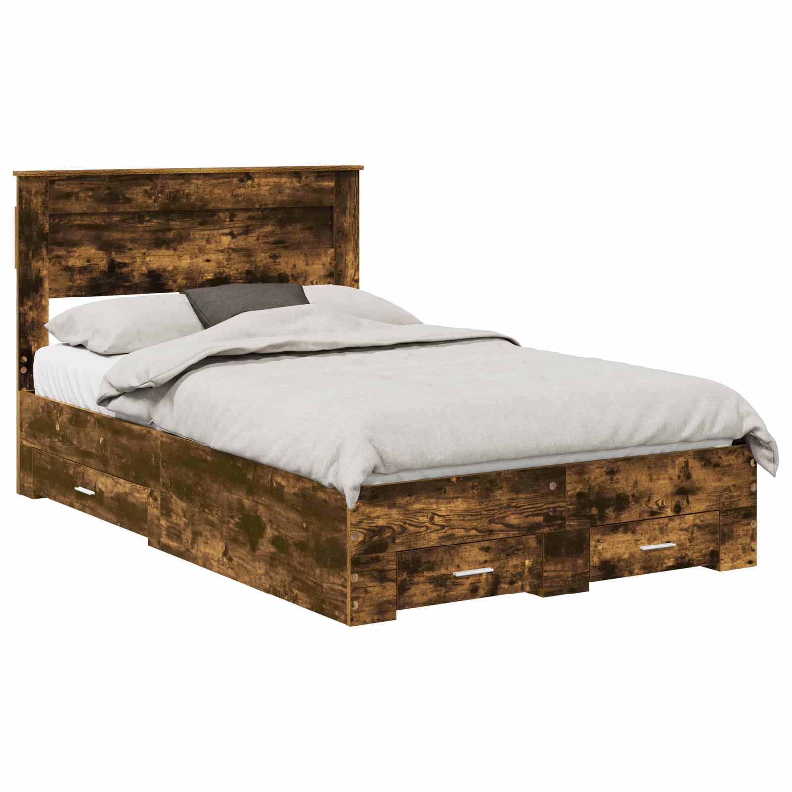 Cadre de lit Chêne fumé 135 x 190 cm Bois d'ingénierie - XIOS