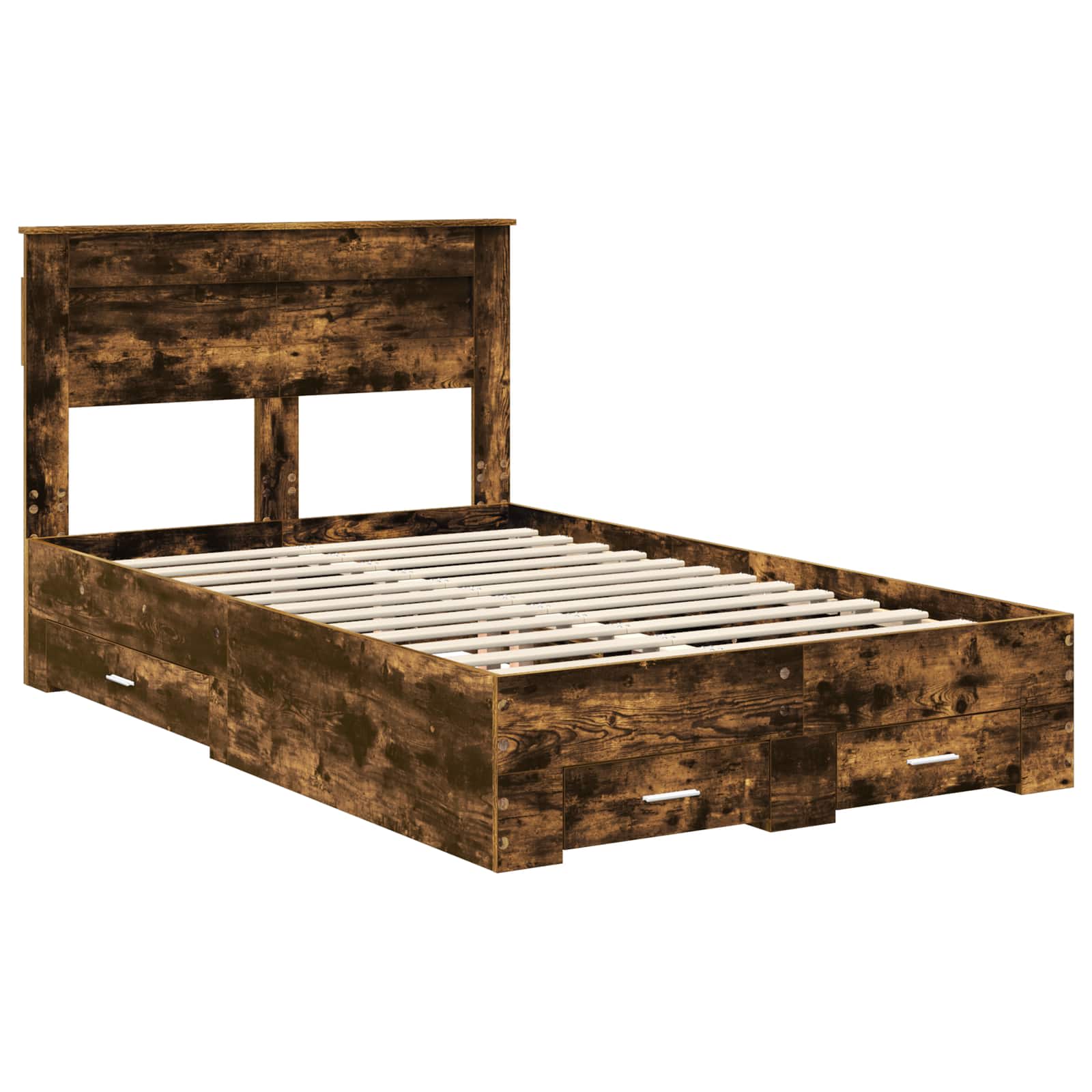 Cadre de lit Chêne fumé 135 x 190 cm Bois d'ingénierie - XIOS