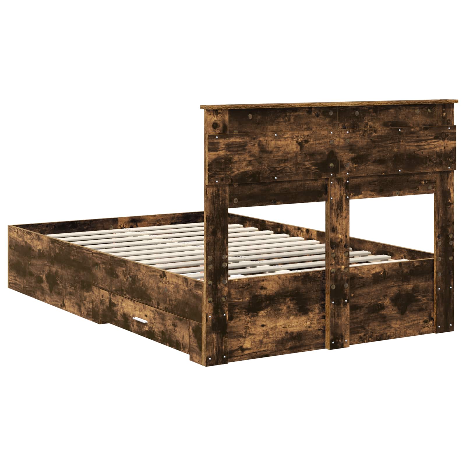 Cadre de lit Chêne fumé 135 x 190 cm Bois d'ingénierie - XIOS