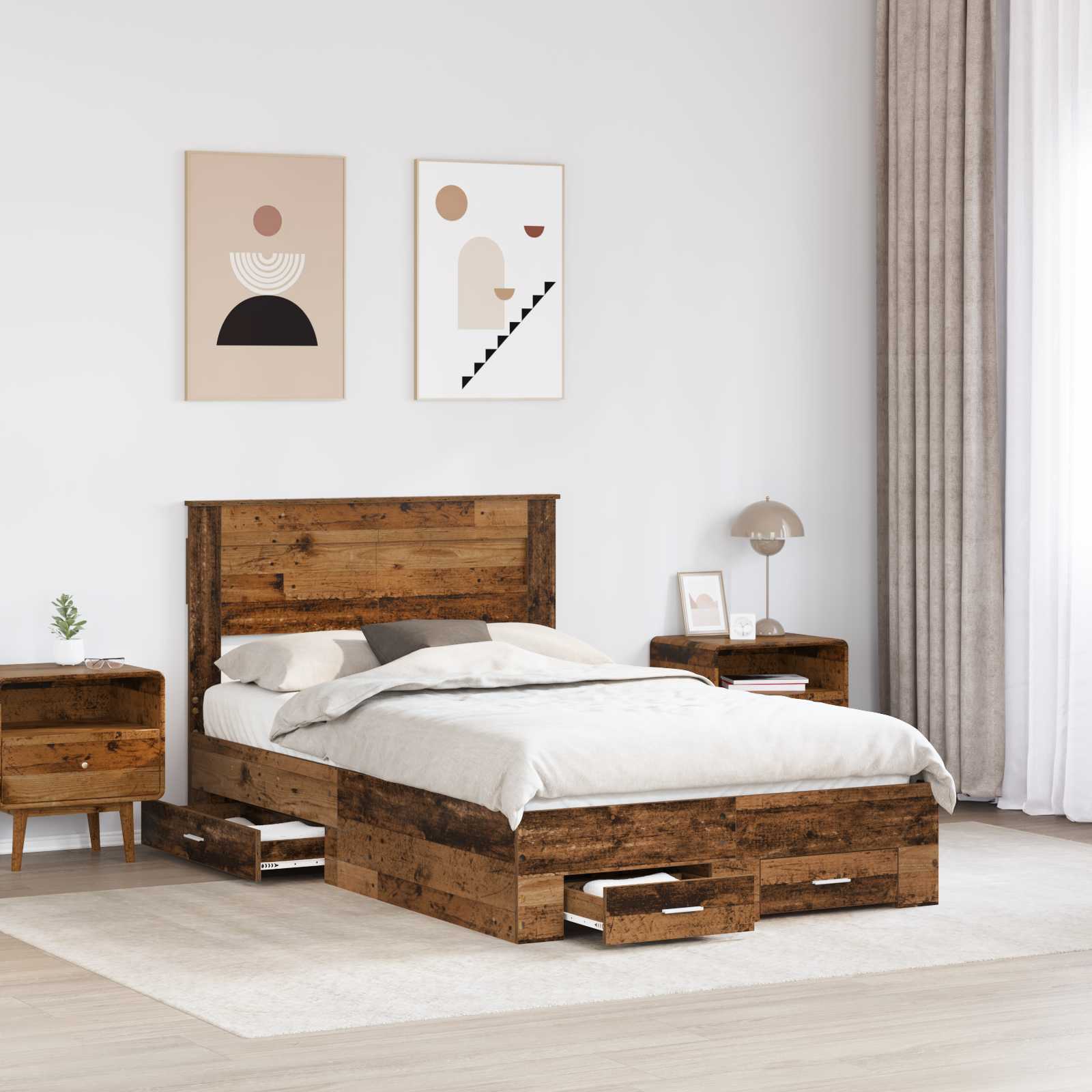 Cadre de lit Bois ancien 120 x 190 cm Bois d'ingénierie - XIOS