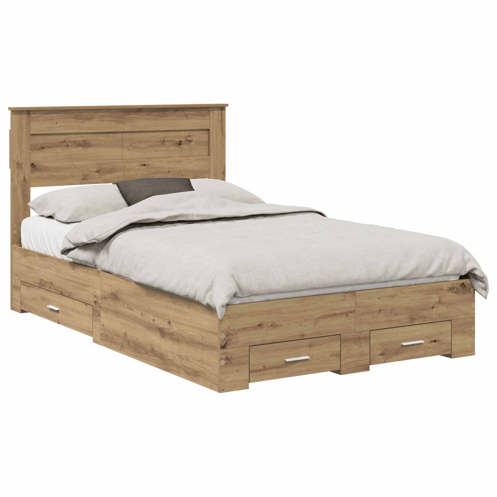 Cadre de lit Chêne artisanal 120 x 190 cm Bois d'ingénierie - XIOS