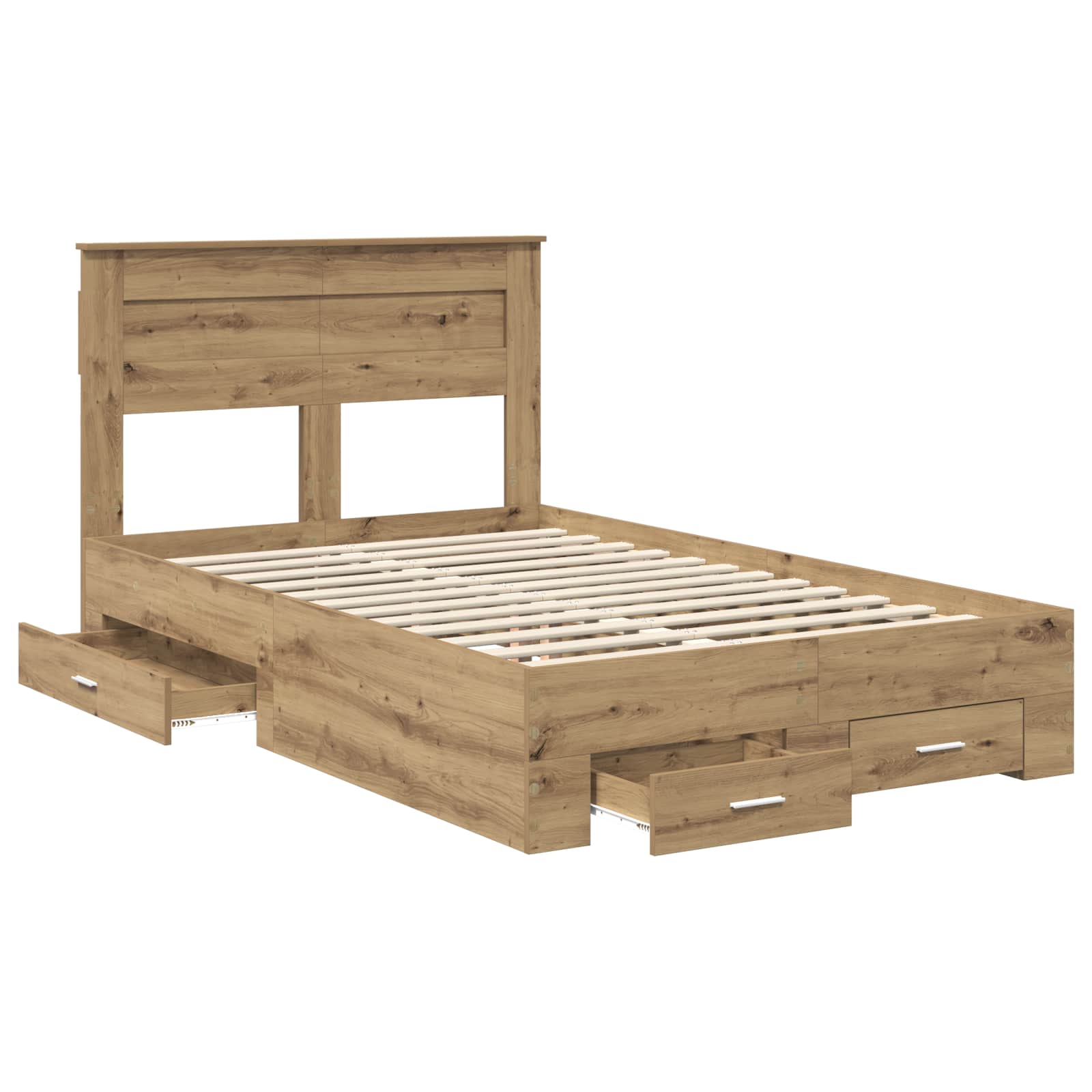 Cadre de lit Chêne artisanal 120 x 190 cm Bois d'ingénierie - XIOS