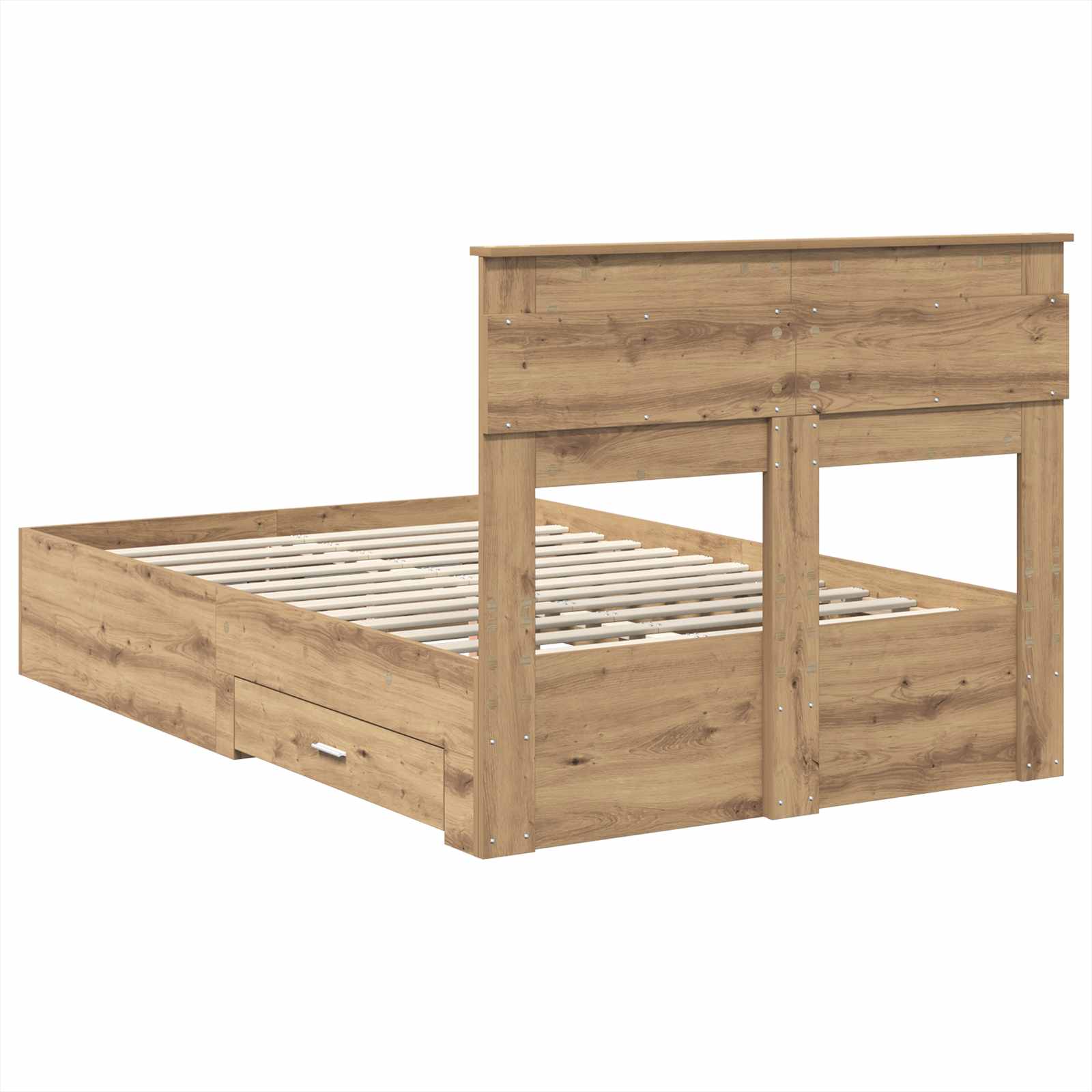 Cadre de lit Chêne artisanal 120 x 190 cm Bois d'ingénierie - XIOS
