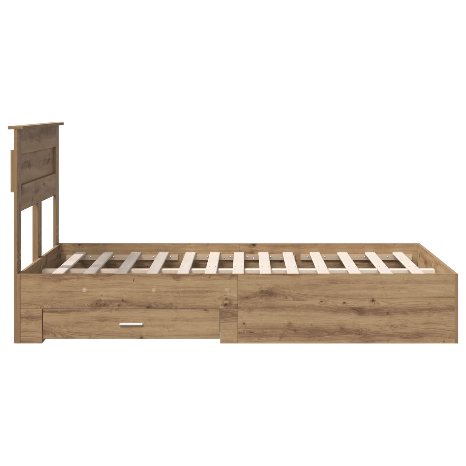 Cadre de lit Chêne artisanal 120 x 190 cm Bois d'ingénierie - XIOS
