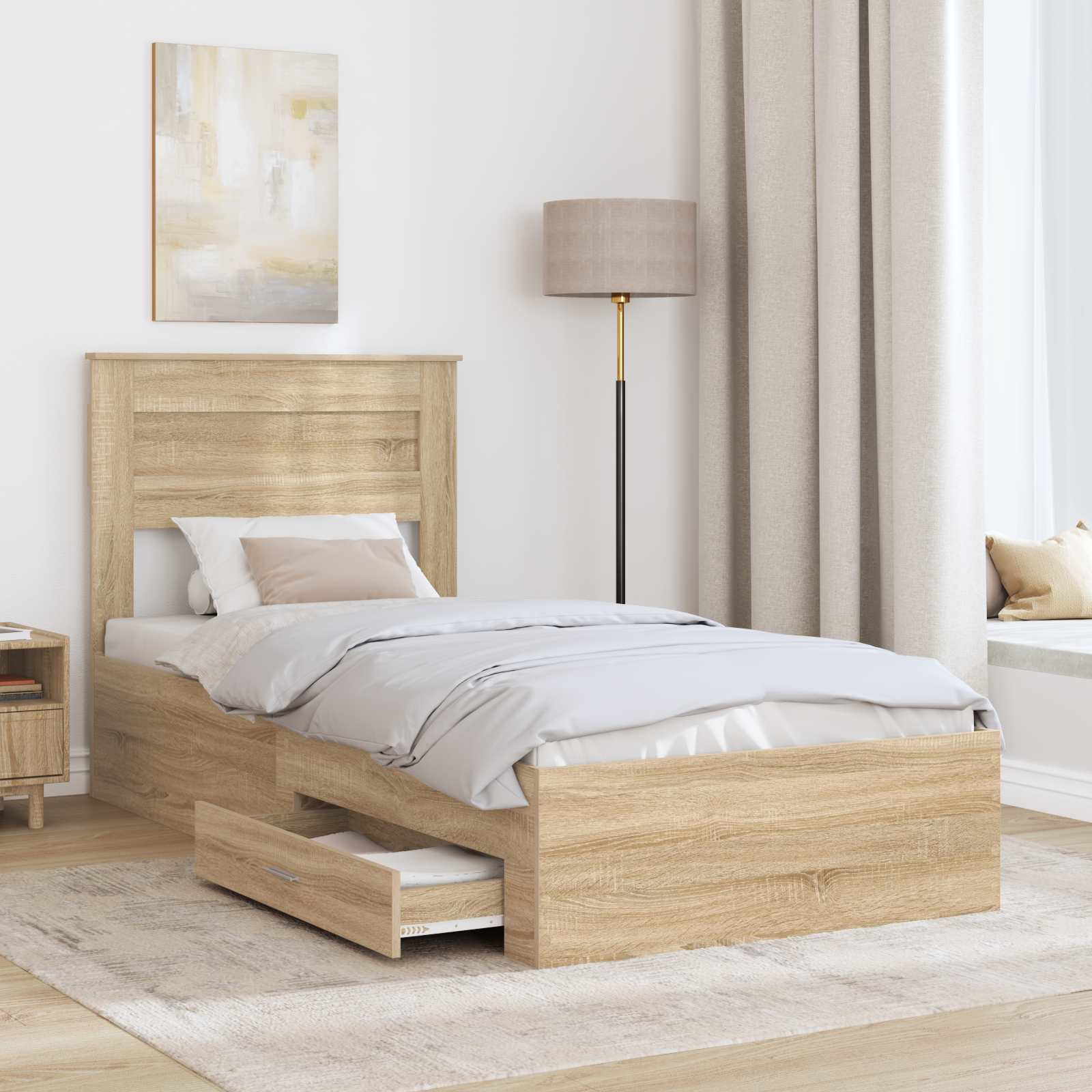 Cadre de lit Chêne Sonoma 100 x 200 cm Bois d'ingénierie - XIOS