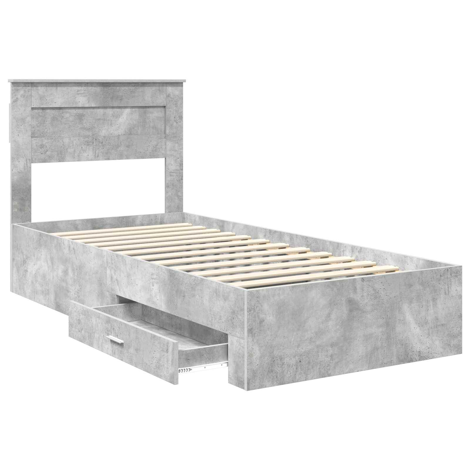 Cadre de lit Gris béton 90 x 190 cm Bois d'ingénierie - XIOS