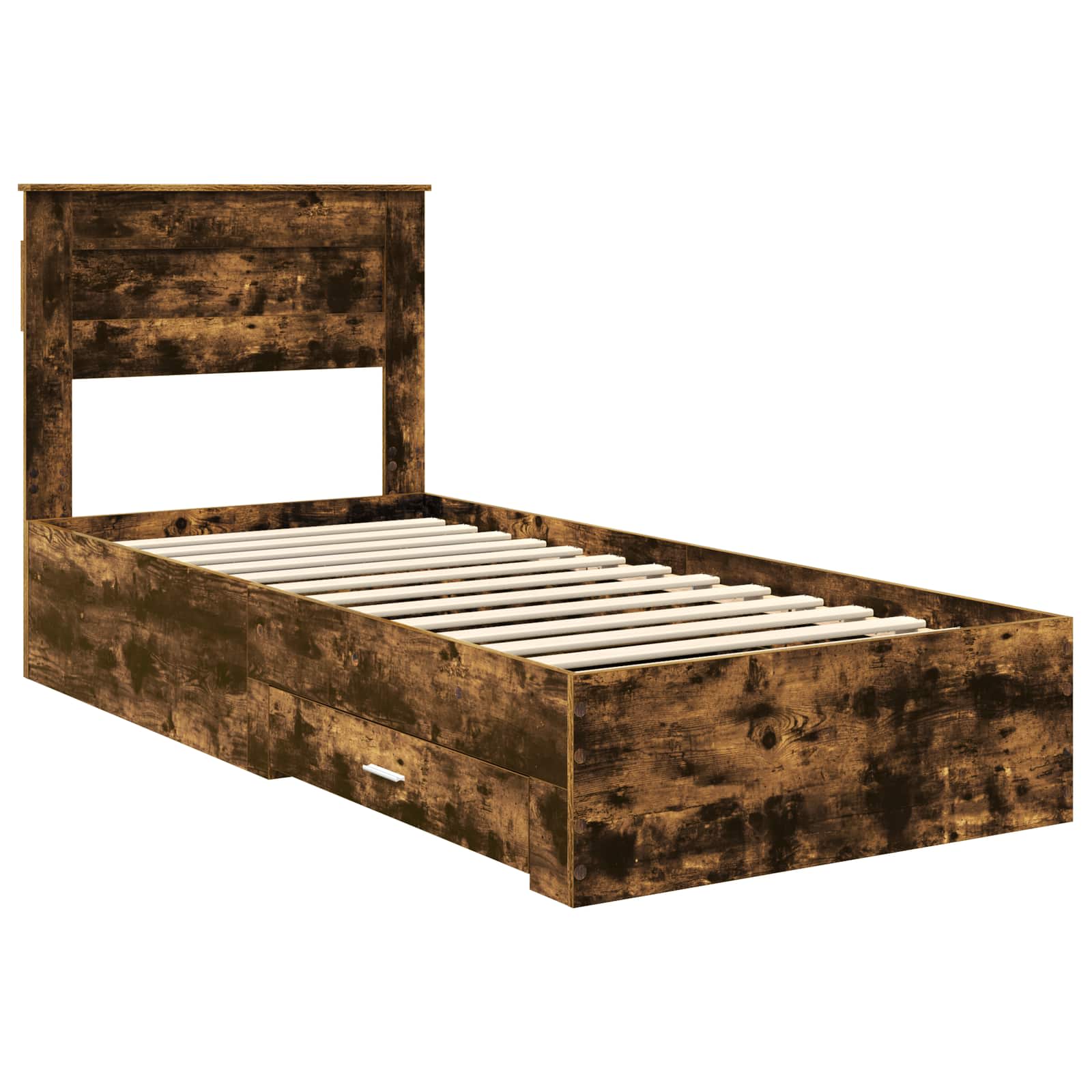 Cadre de lit Chêne fumé 90 x 190 cm Bois d'ingénierie - XIOS