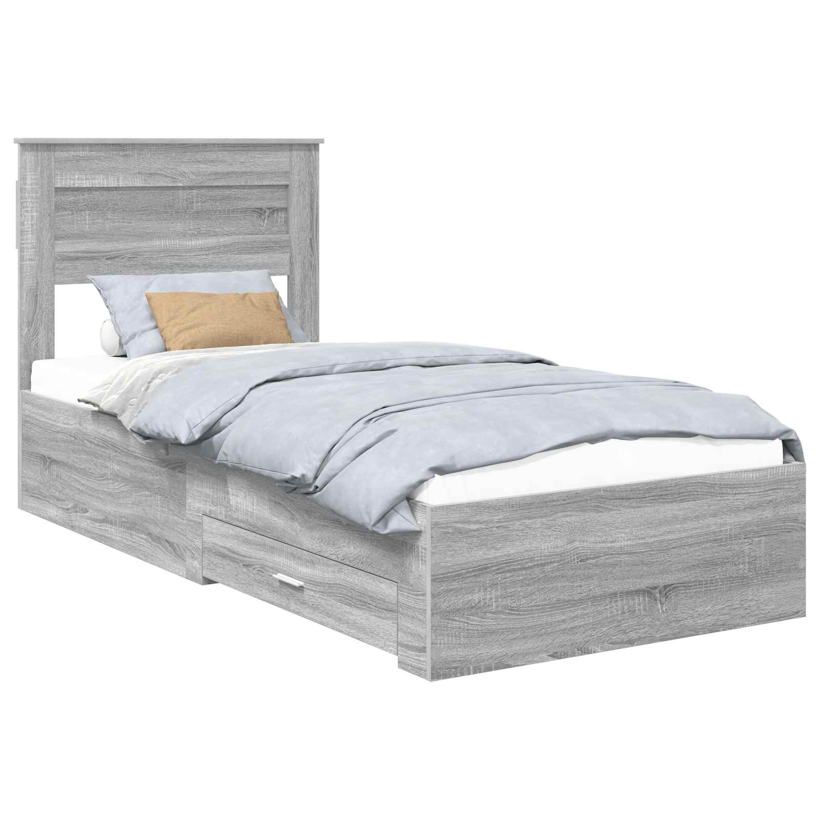 Cadre de lit Gris Sonoma 90 x 190 cm Bois d'ingénierie - XIOS