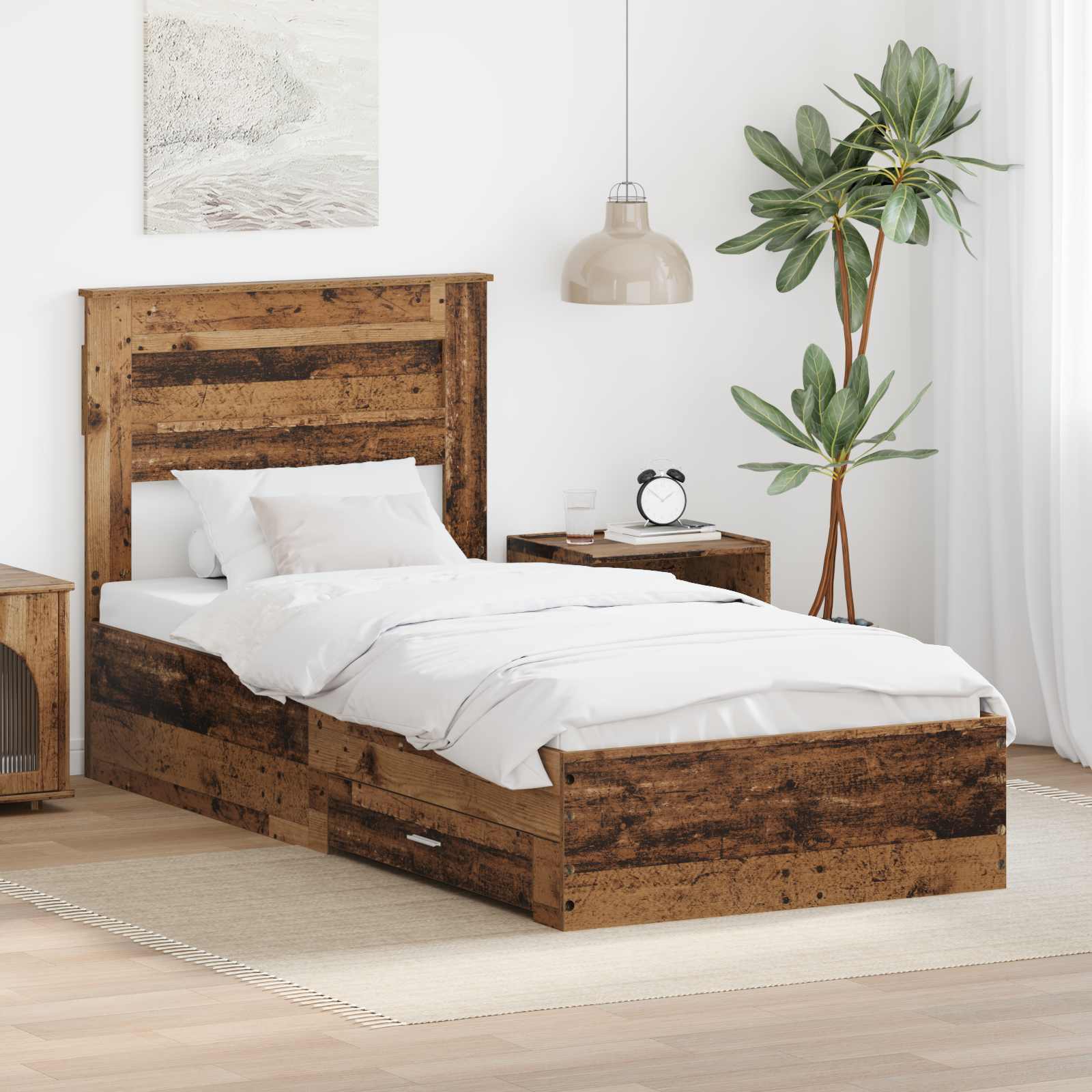 Cadre de lit Bois ancien 90 x 200 cm Bois d'ingénierie - XIOS