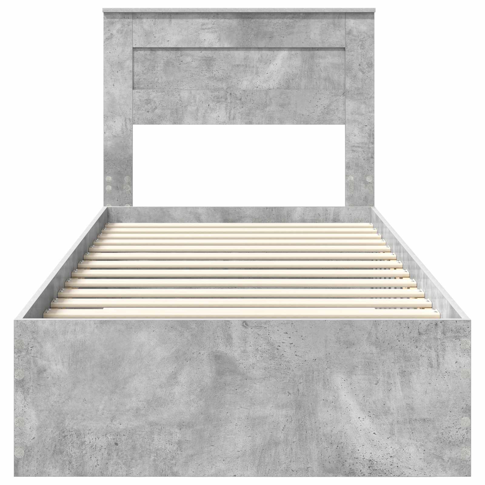 Cadre de lit Gris Béton et Argent 75 x 190 cm Bois d'ingénierie - XIOS