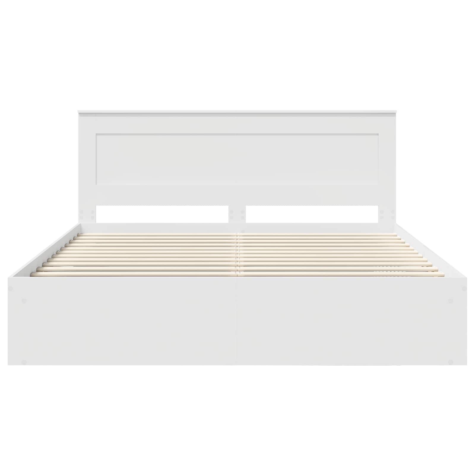 Cadre de lit avec tête de lit Blanc 200 x 200 cm Pin massif - XIOS