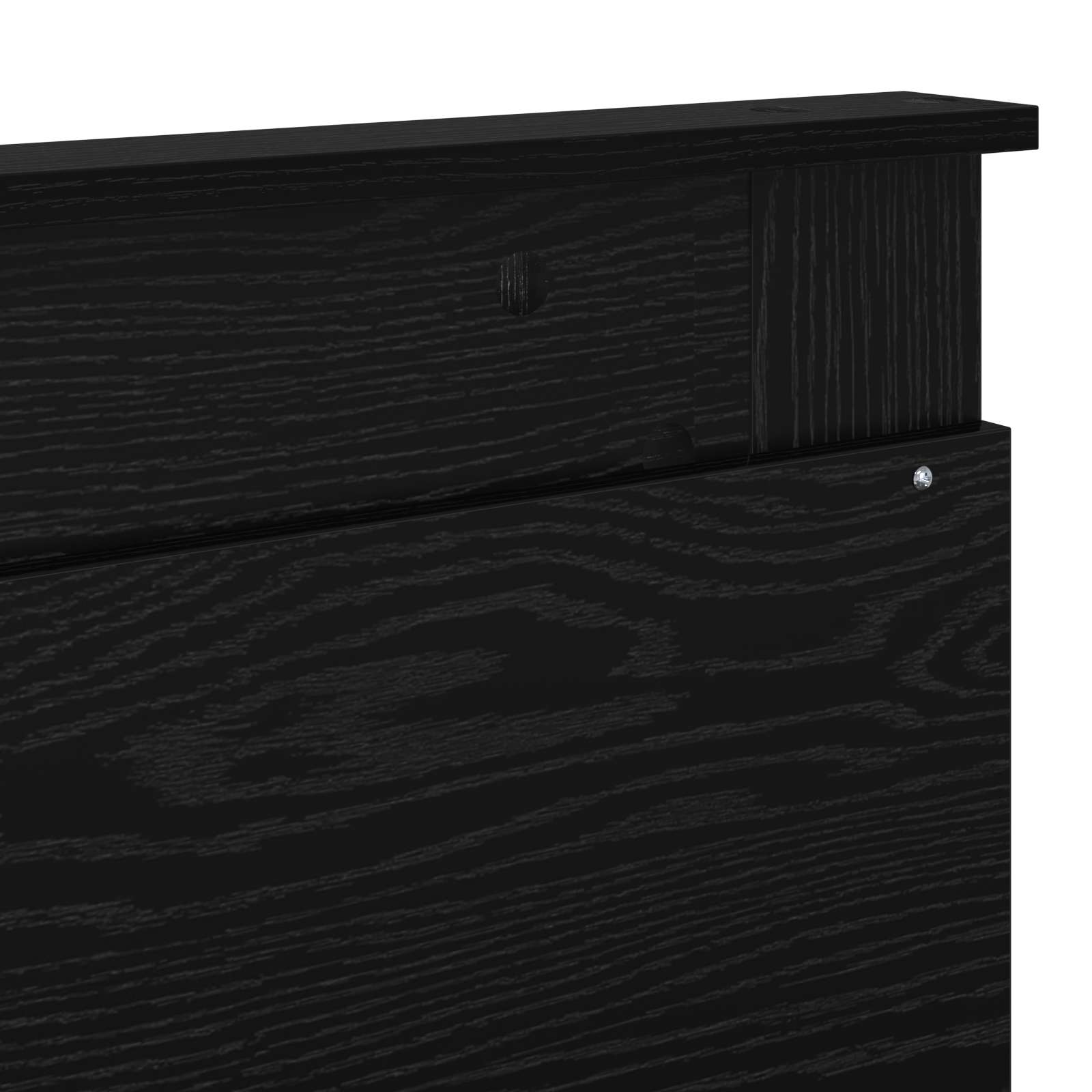 Cadre de lit avec tête de lit Noir 200 x 200 cm Pin massif - XIOS