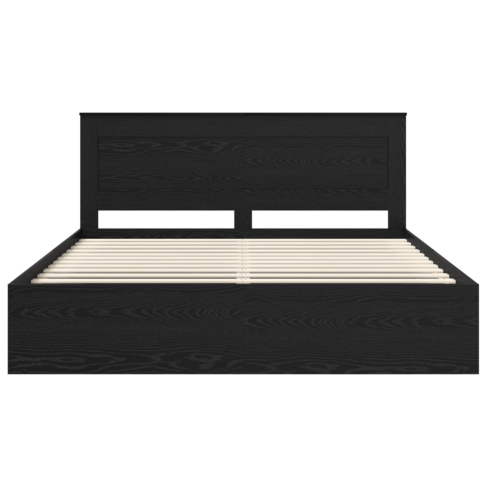 Cadre de lit avec tête de lit Noir 200 x 200 cm Pin massif - XIOS