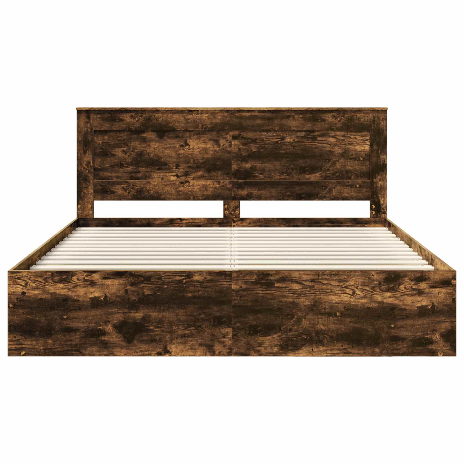 Cadre de lit Chêne fumé 200 x 200 cm Pin massif - XIOS