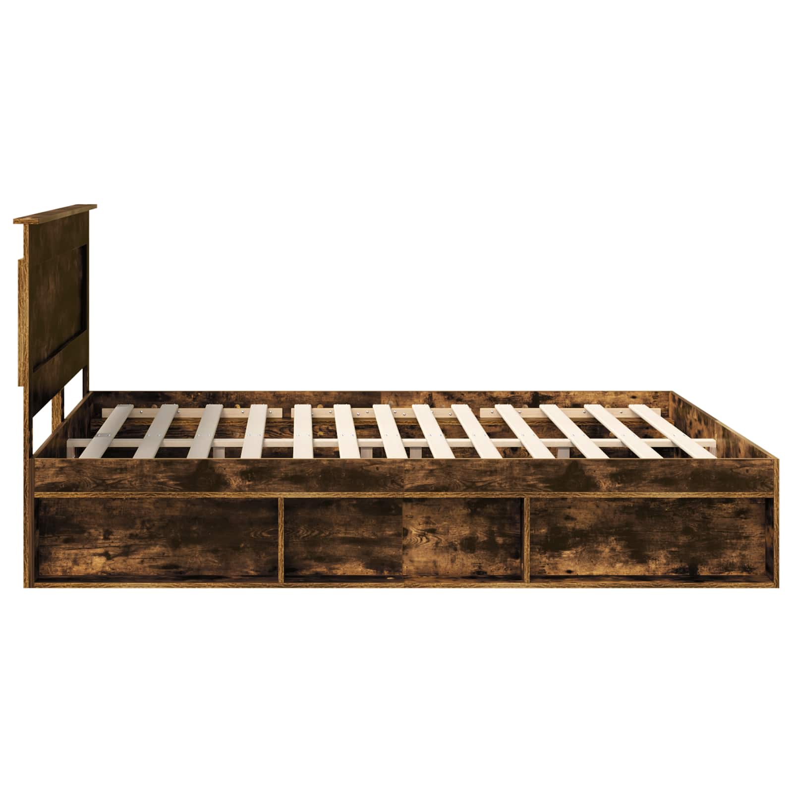Cadre de lit Chêne fumé 200 x 200 cm Pin massif - XIOS